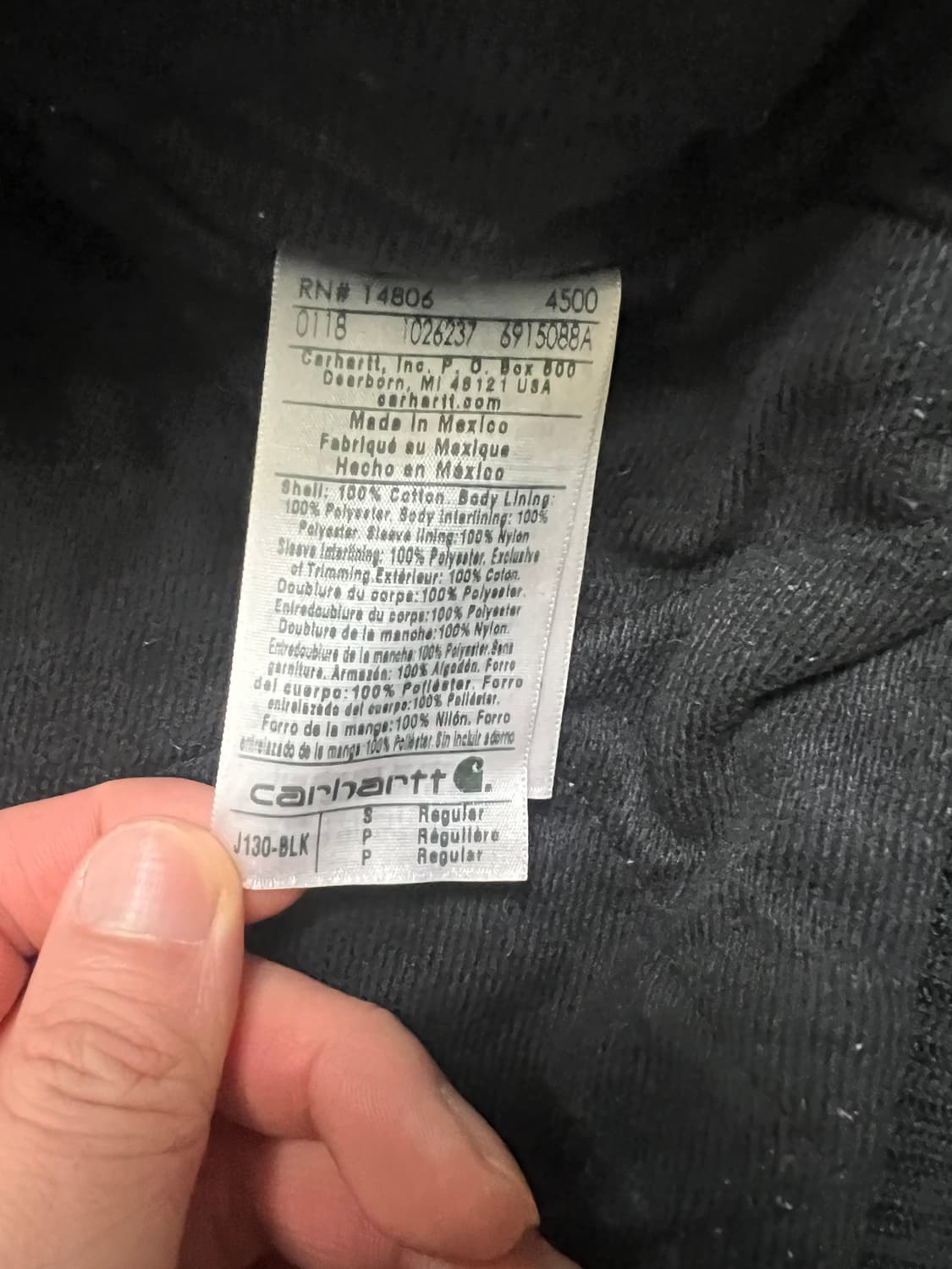 칼하트 액티브 J130 BLK (블랙) 상품이미지5