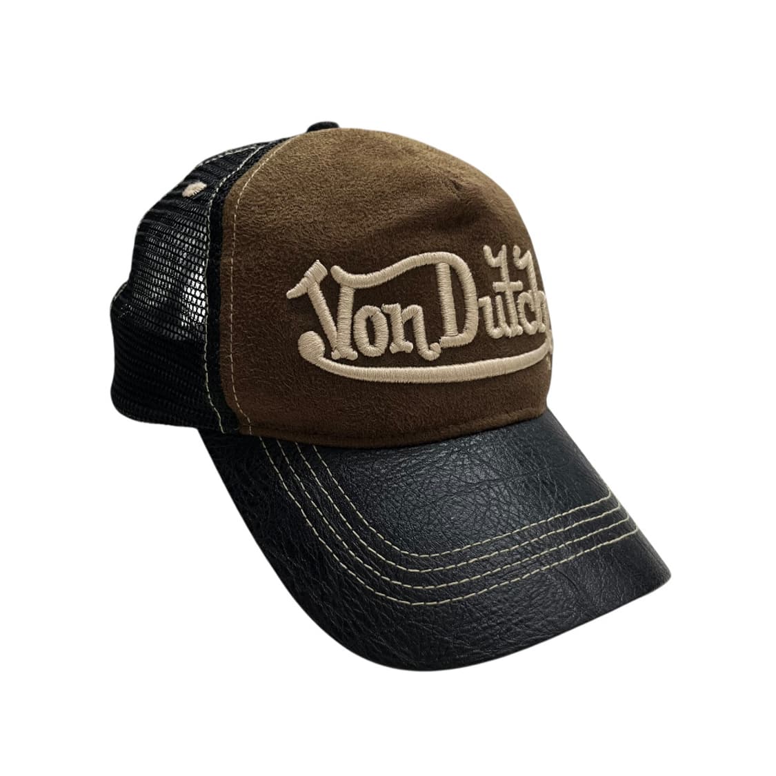 본더치 y2k 레더 브라운 볼캡 상품이미지5