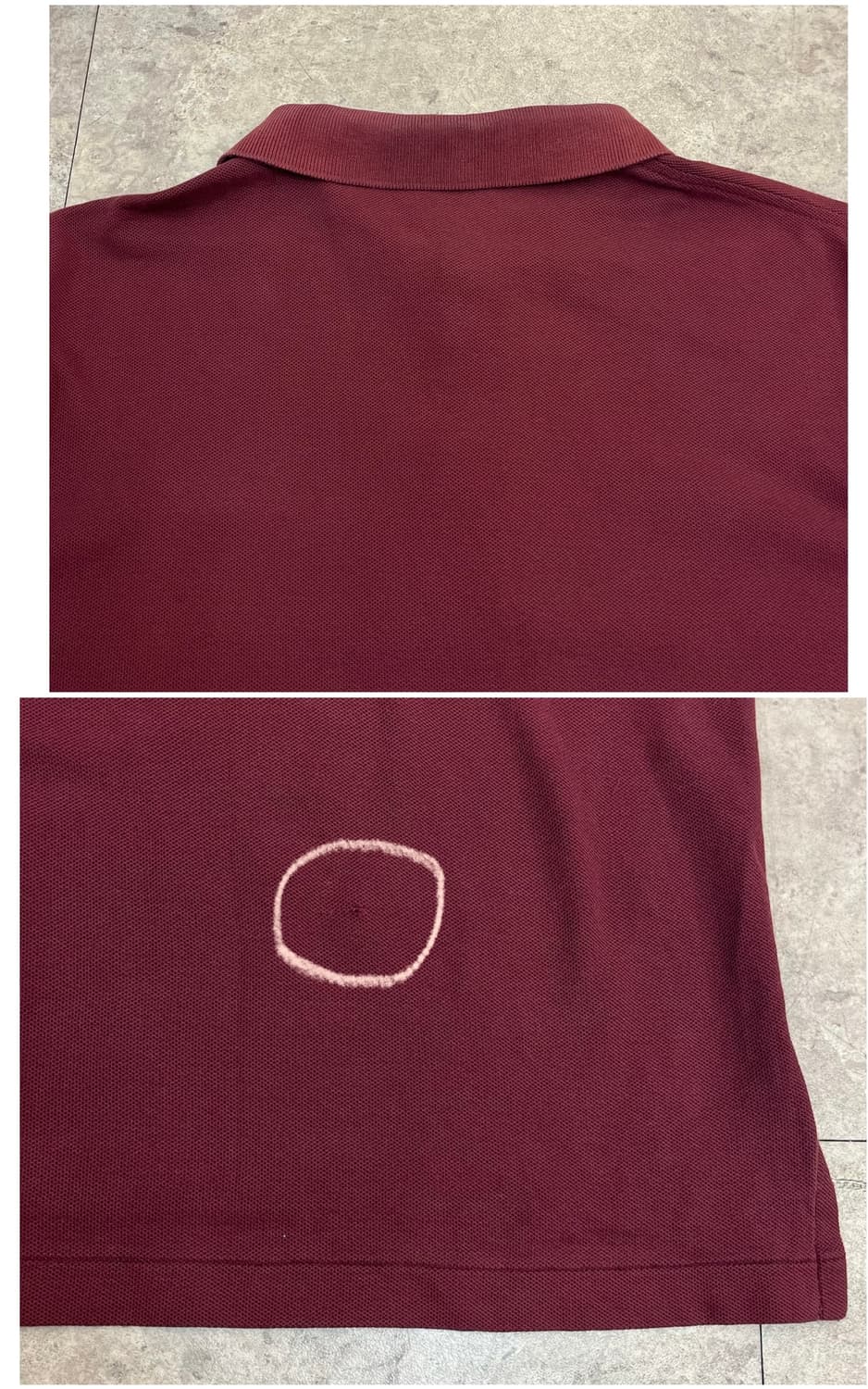 버버리 반팔 카라티 버건디 M #csz3799 상품이미지9