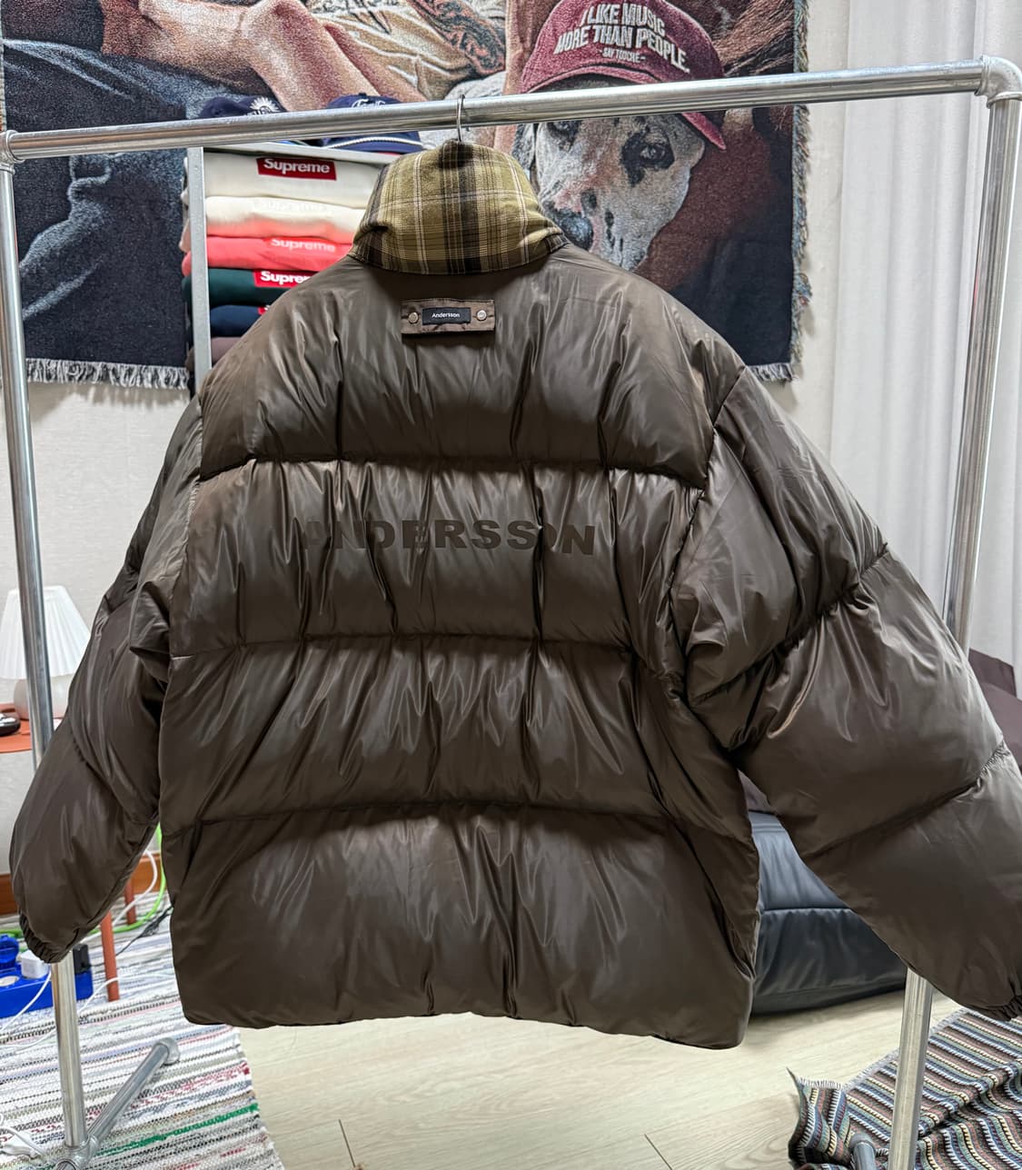 앤더슨벨 리버시블 체크 패딩 상품이미지2
