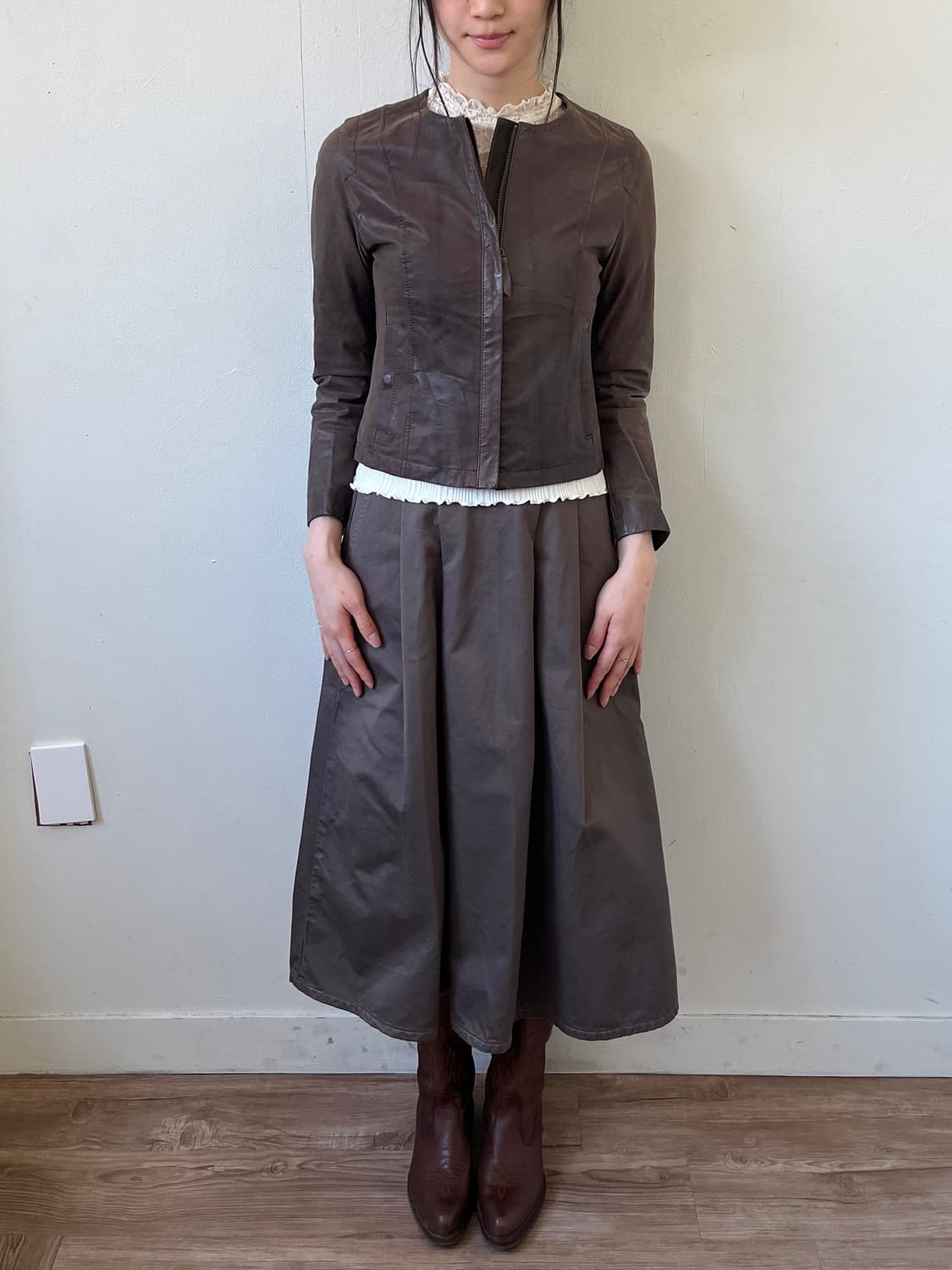 7-ID concept 초코브라운 레더자켓 상품이미지9