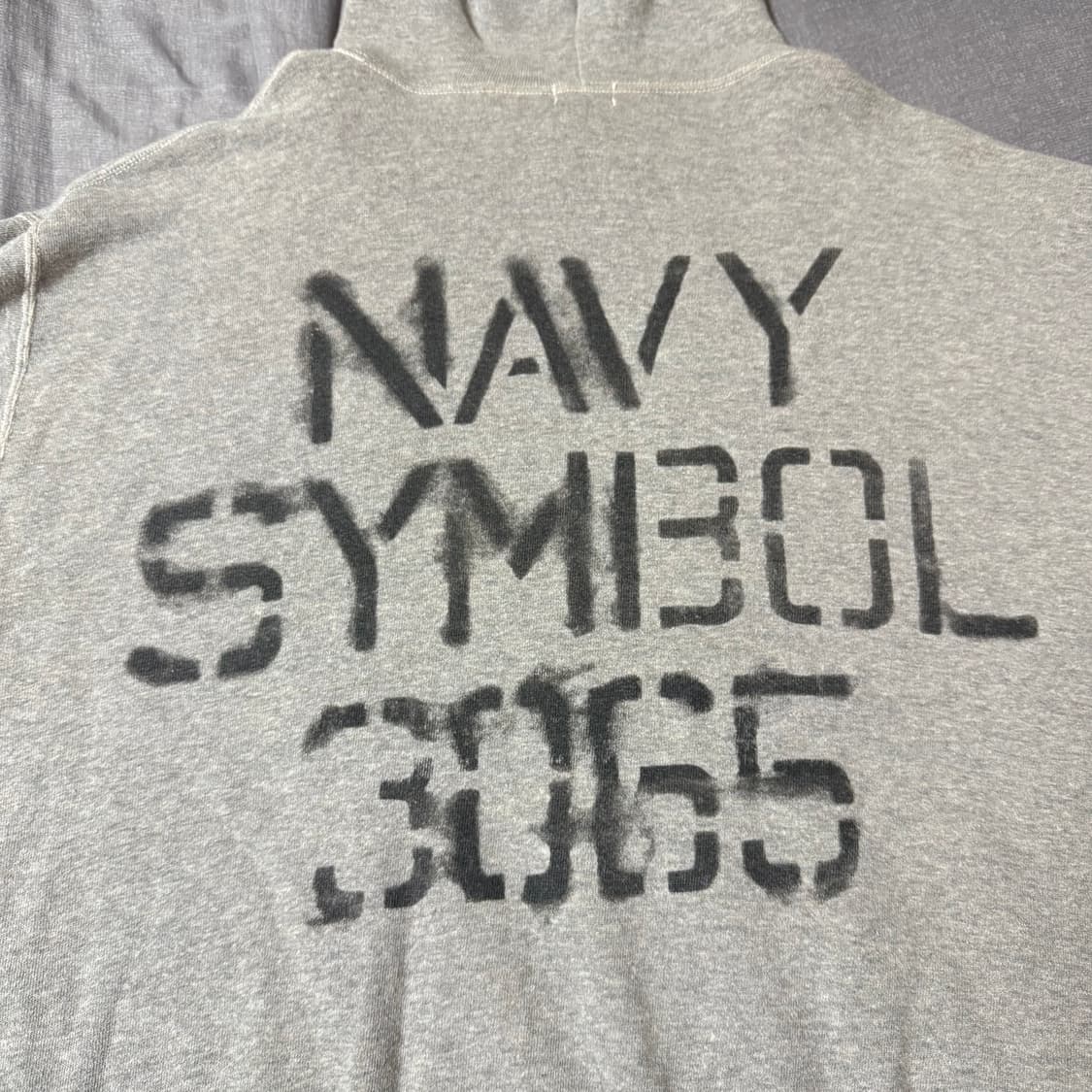 [44]웨어하우스 "NAVY SYMBOL" 브러쉬 페인팅 후드 티 상품이미지6