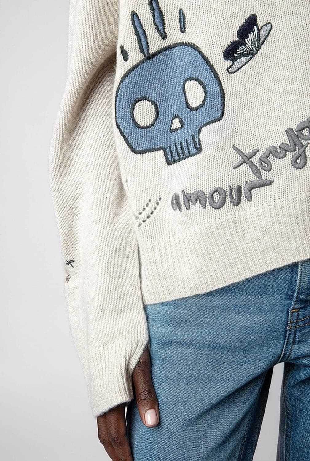 여) 쟈딕앤볼테르 멀티패치 캐시미어 니트 상품이미지1