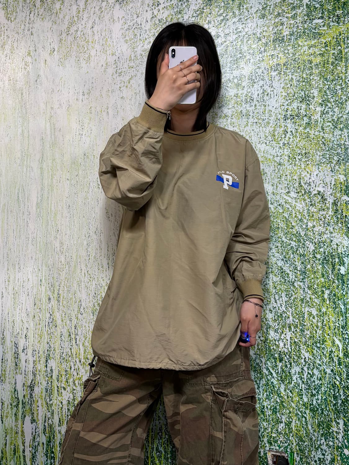 90s 폴로스포츠 베이지 웜업 바람막이 XL 상품이미지2
