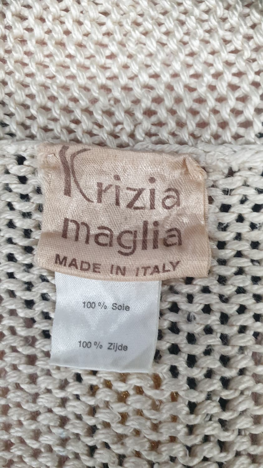이태리 Krizia Maglia 실크 니트 가디건 아이보리 38 상품이미지5