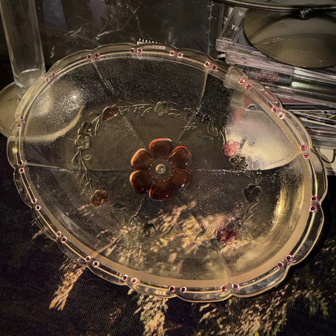 80s 플라워 릴리프 오벌 플레이트 상품이미지9