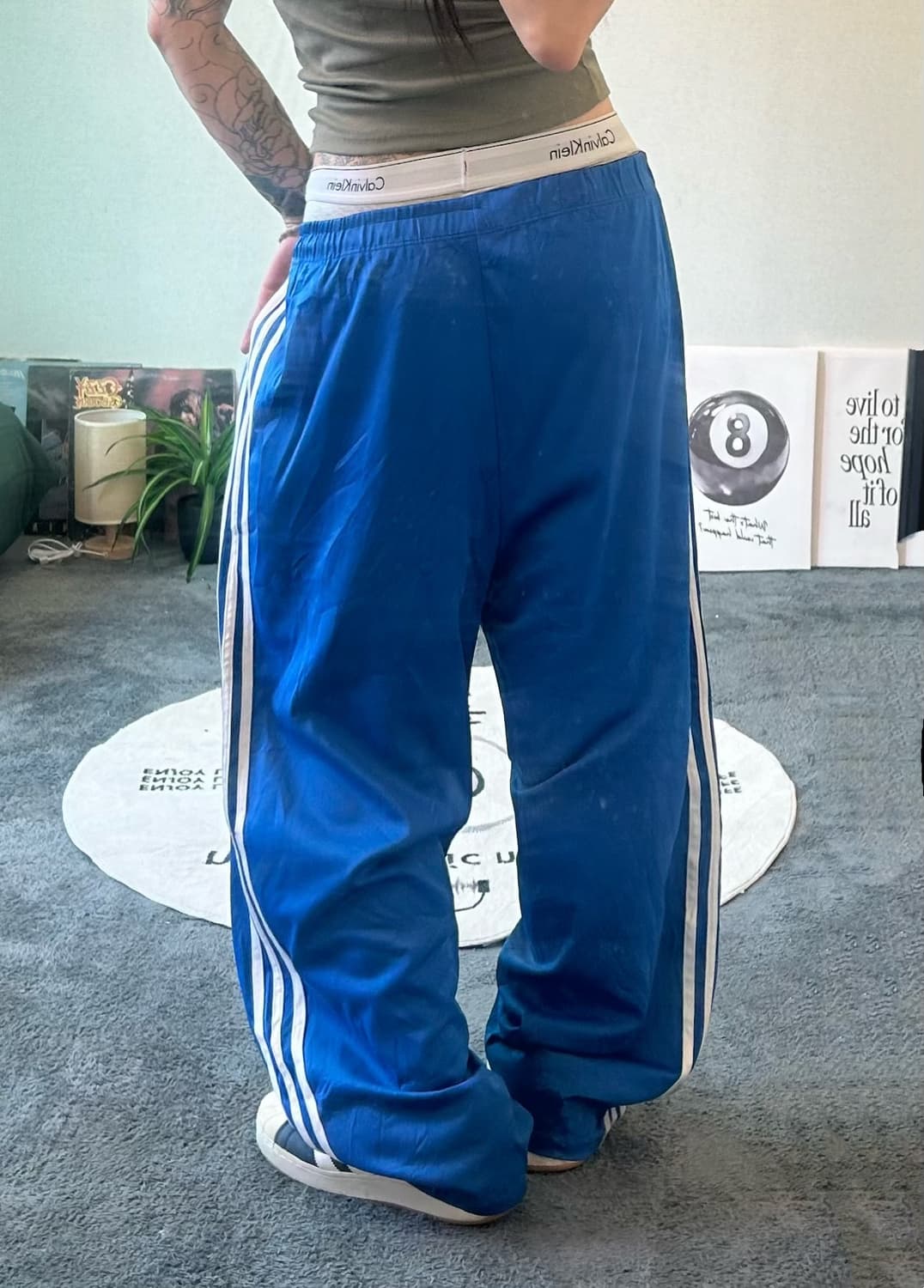 90s ADIDAS 파이어버드 블루 져지 트랙팬츠 상품이미지3