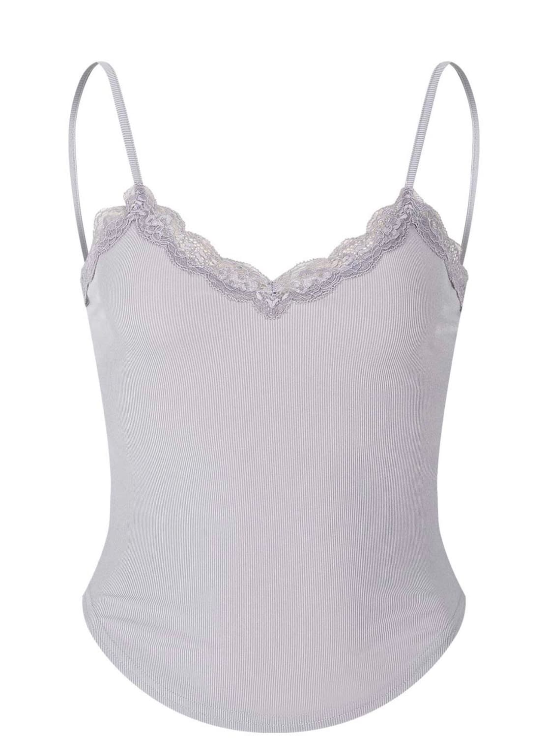 Pleasenofollow Flora lace top (gray) 상품이미지1