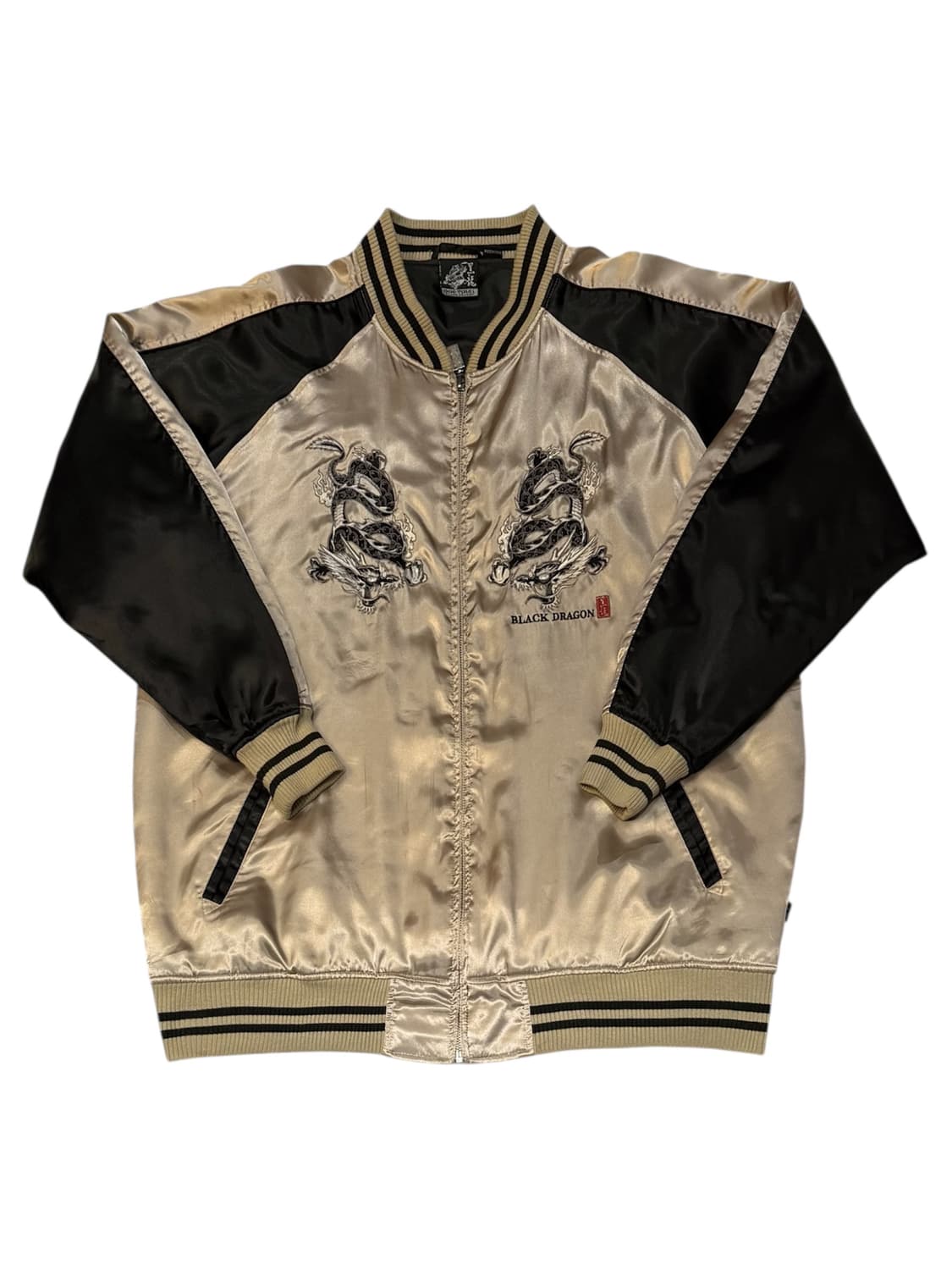 도그타운 사쿠라 블랙 드래곤 골드 새틴 스카쟌 상품이미지1