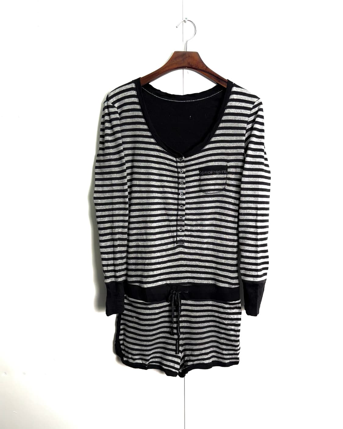 빈티지 스트라이프 글리터 롬퍼 상품이미지1