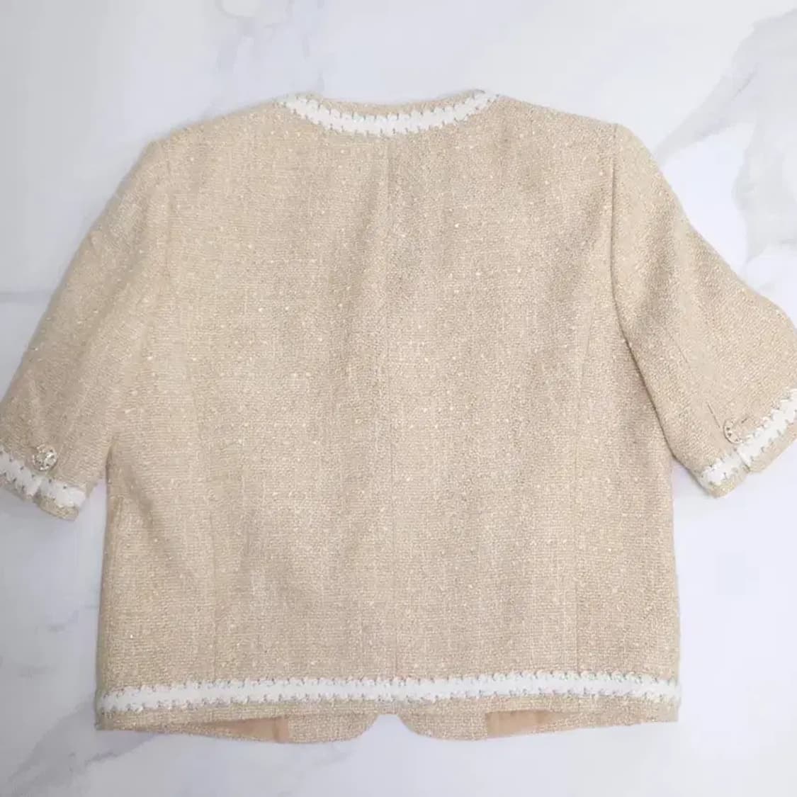 미샤 스튜디오 트위드 반팔 자켓 베이지 55 상품이미지8