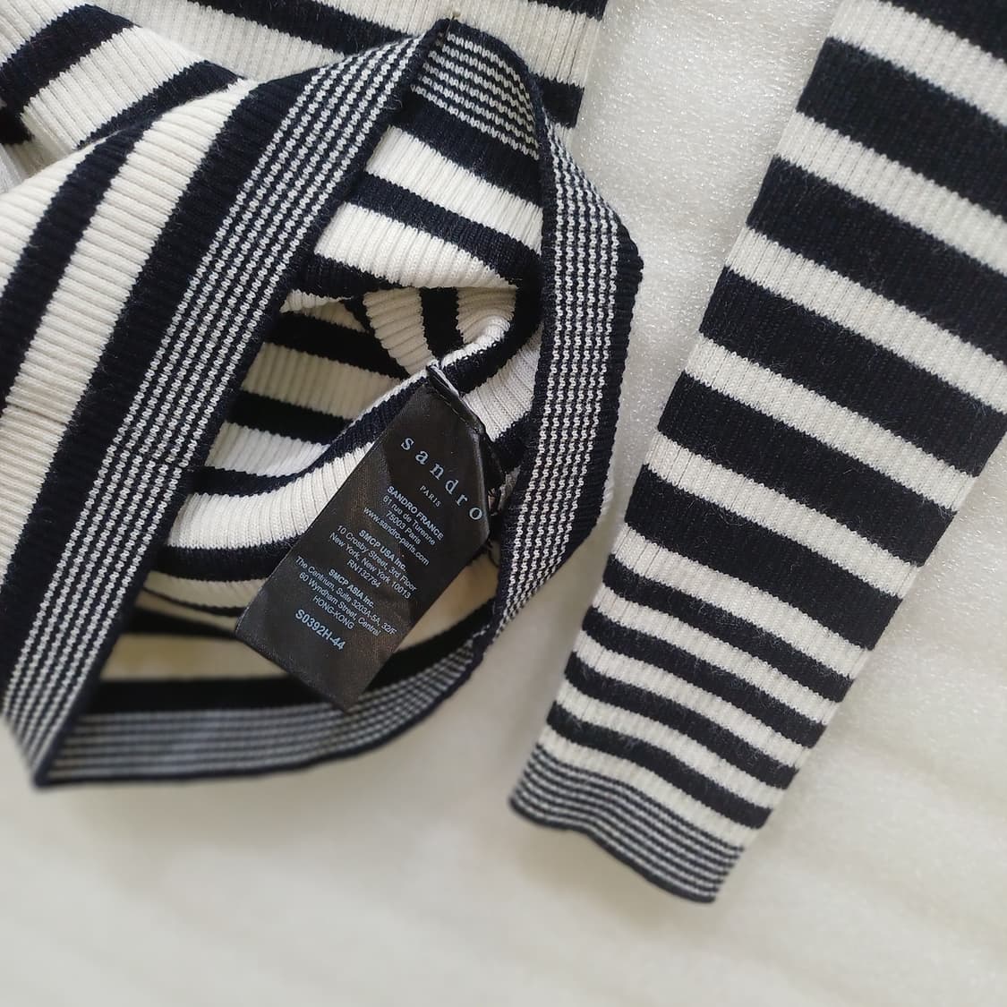 산드로 이너 목폴라 골지 니트 블랙 단가라 여성 XS S 사랑봉봉 상품이미지3