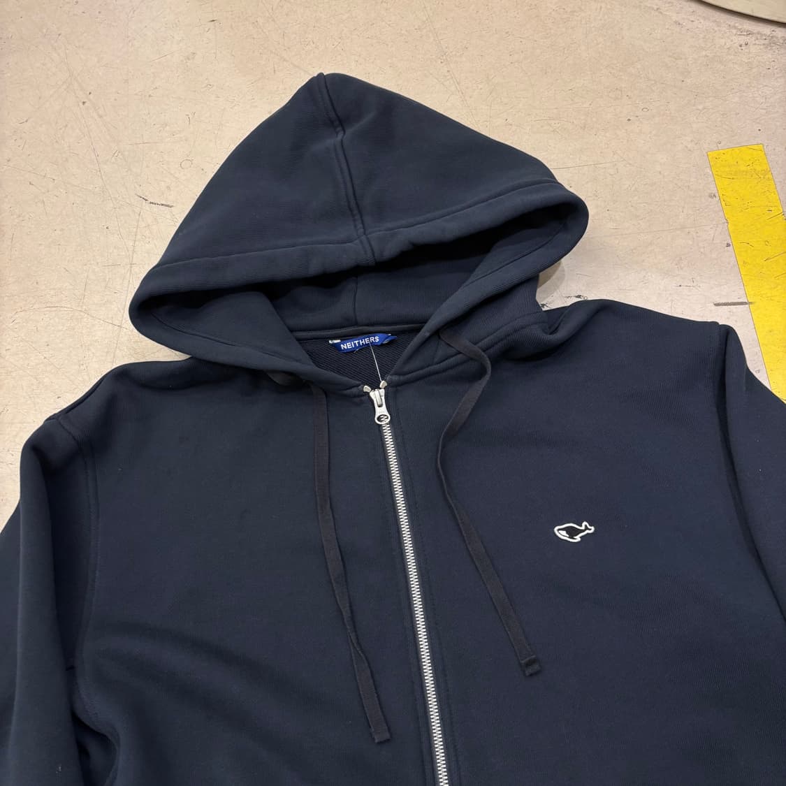 네이더스 스몰로고 네이비 후드집업 상품이미지2