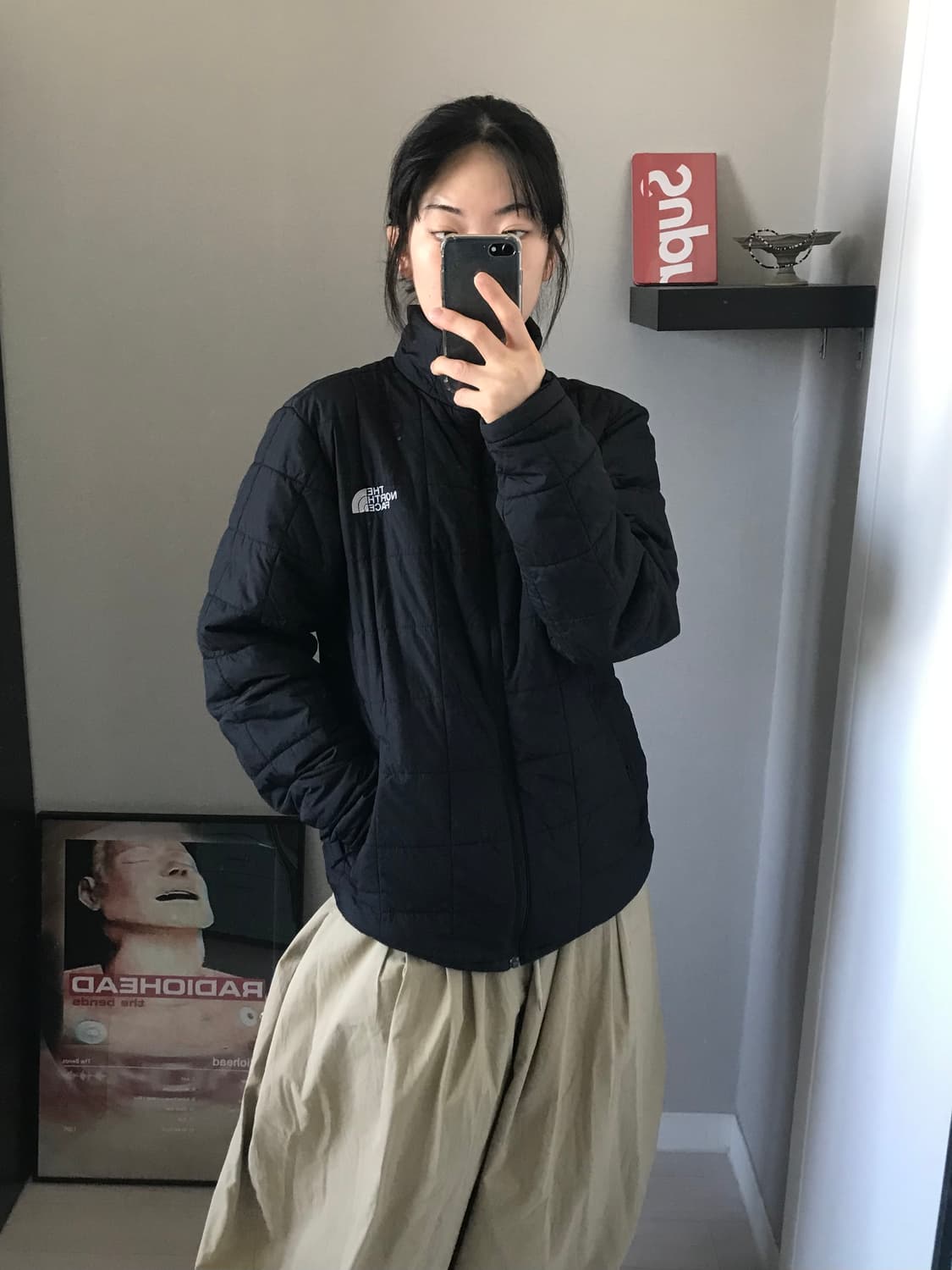 노스페이스 신형택 해외판 윈드 경량 패딩 블랙 상품이미지4