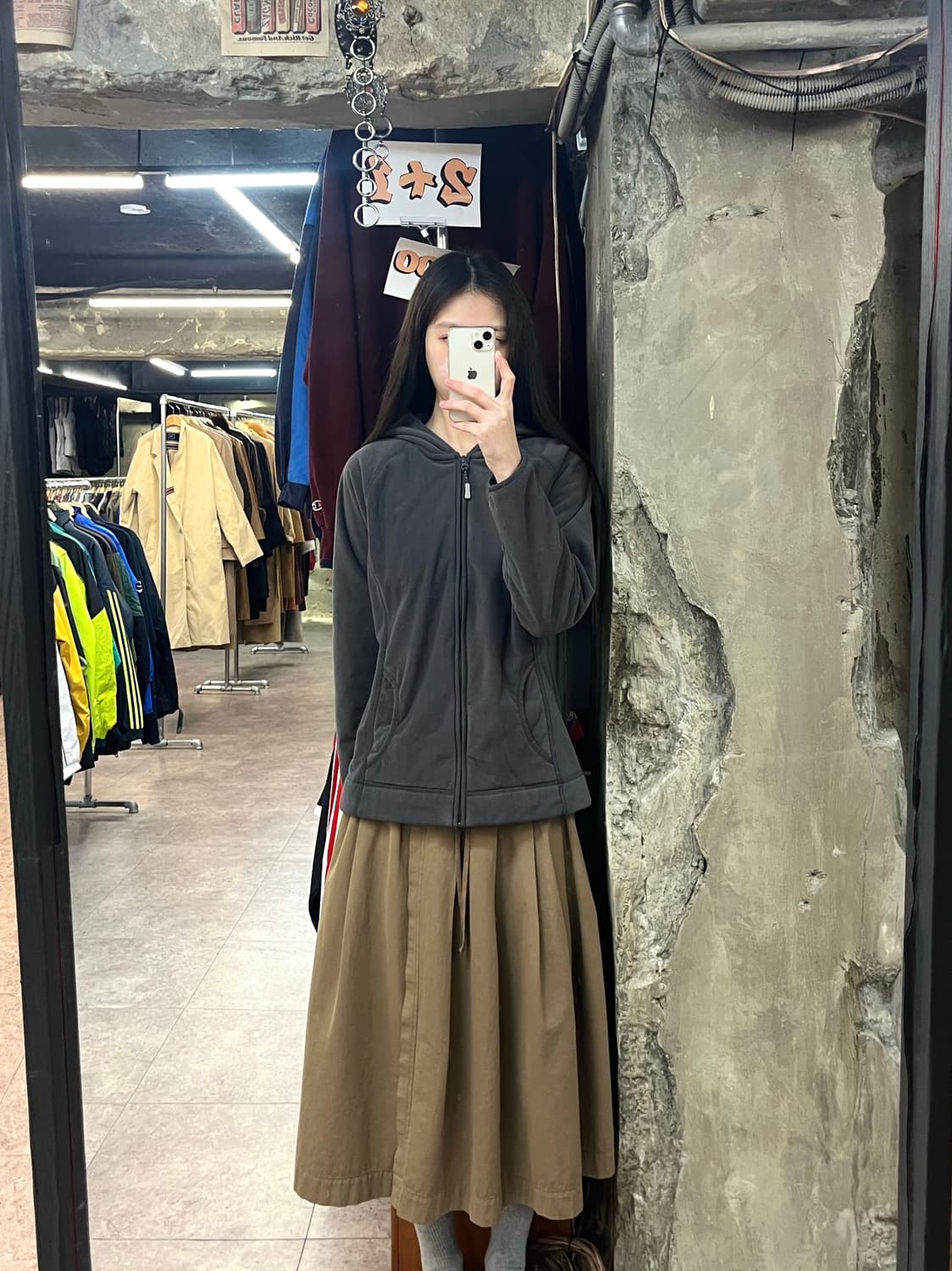 에디바우어 후드 플리스 자켓 차콜 #csz3515 상품이미지2