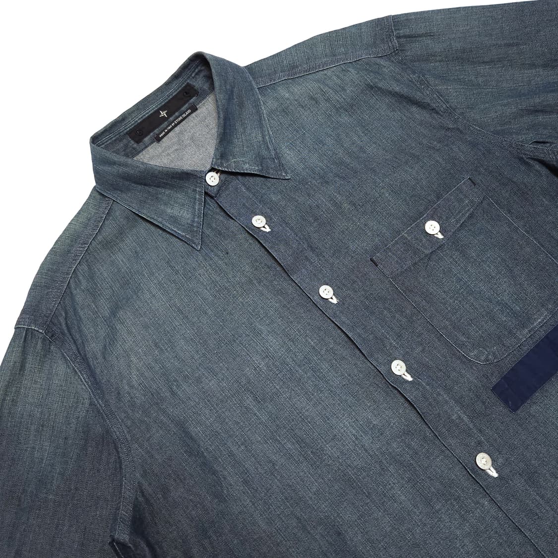 스톤아일랜드 00s 워시드 데님 셔츠 인디고 상품이미지4