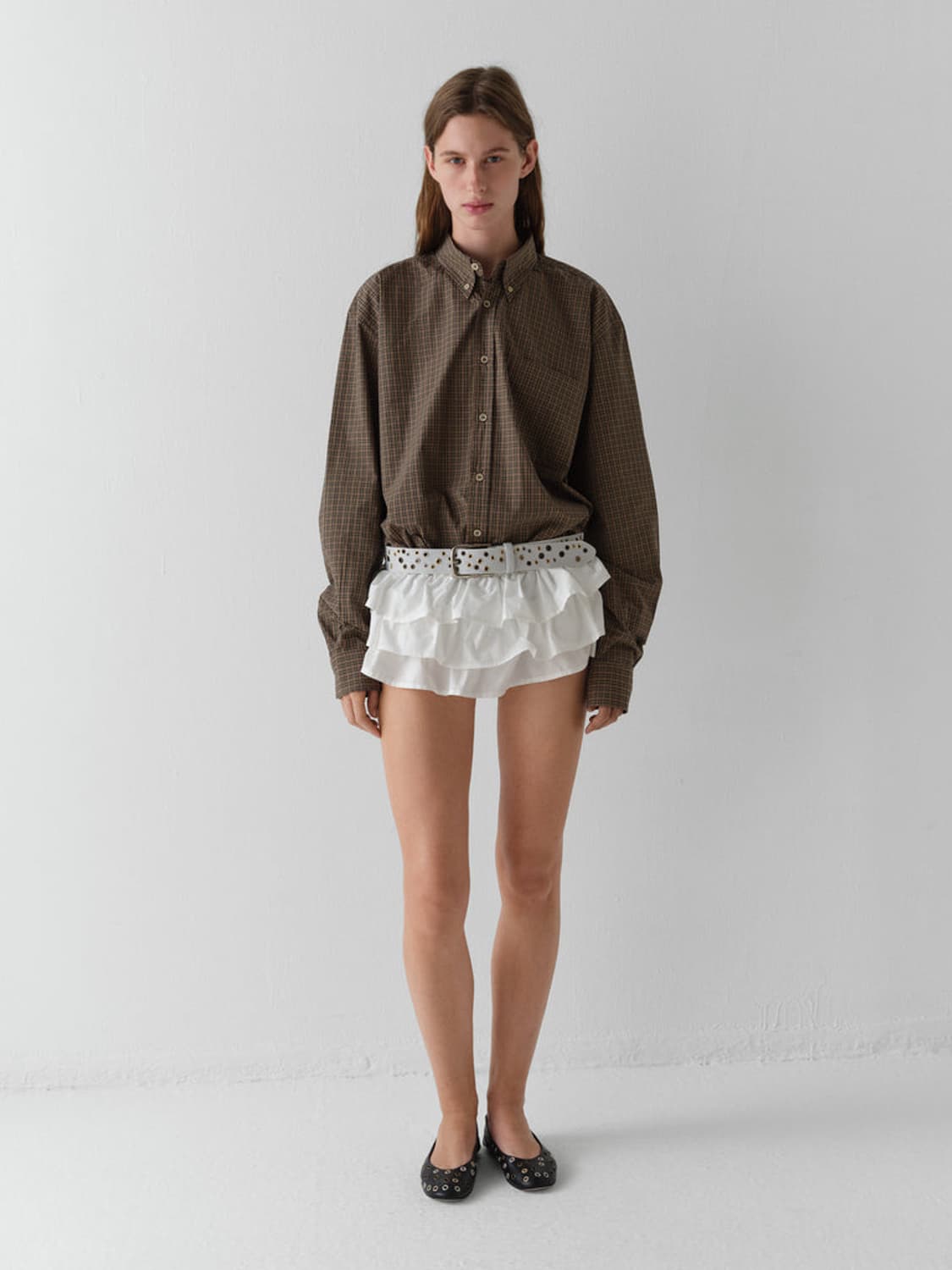 [S,M,XL]기마구아스 Evan 체크 셔츠/브라운 상품이미지6