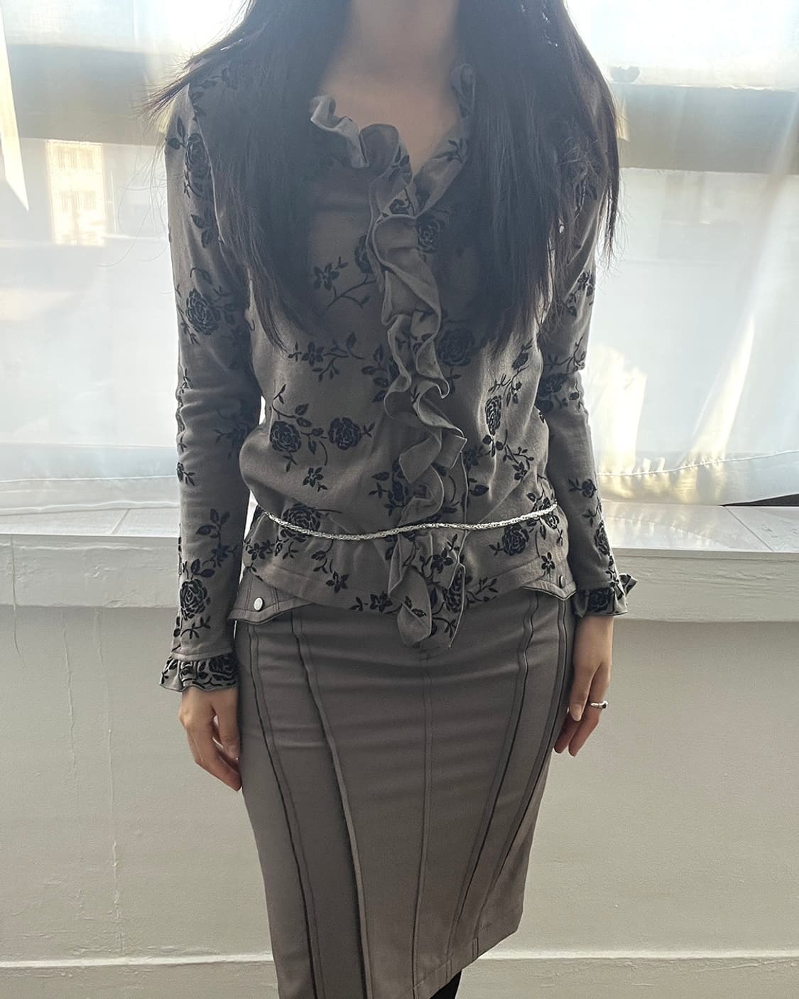 flower parttern frilled top 상품이미지6