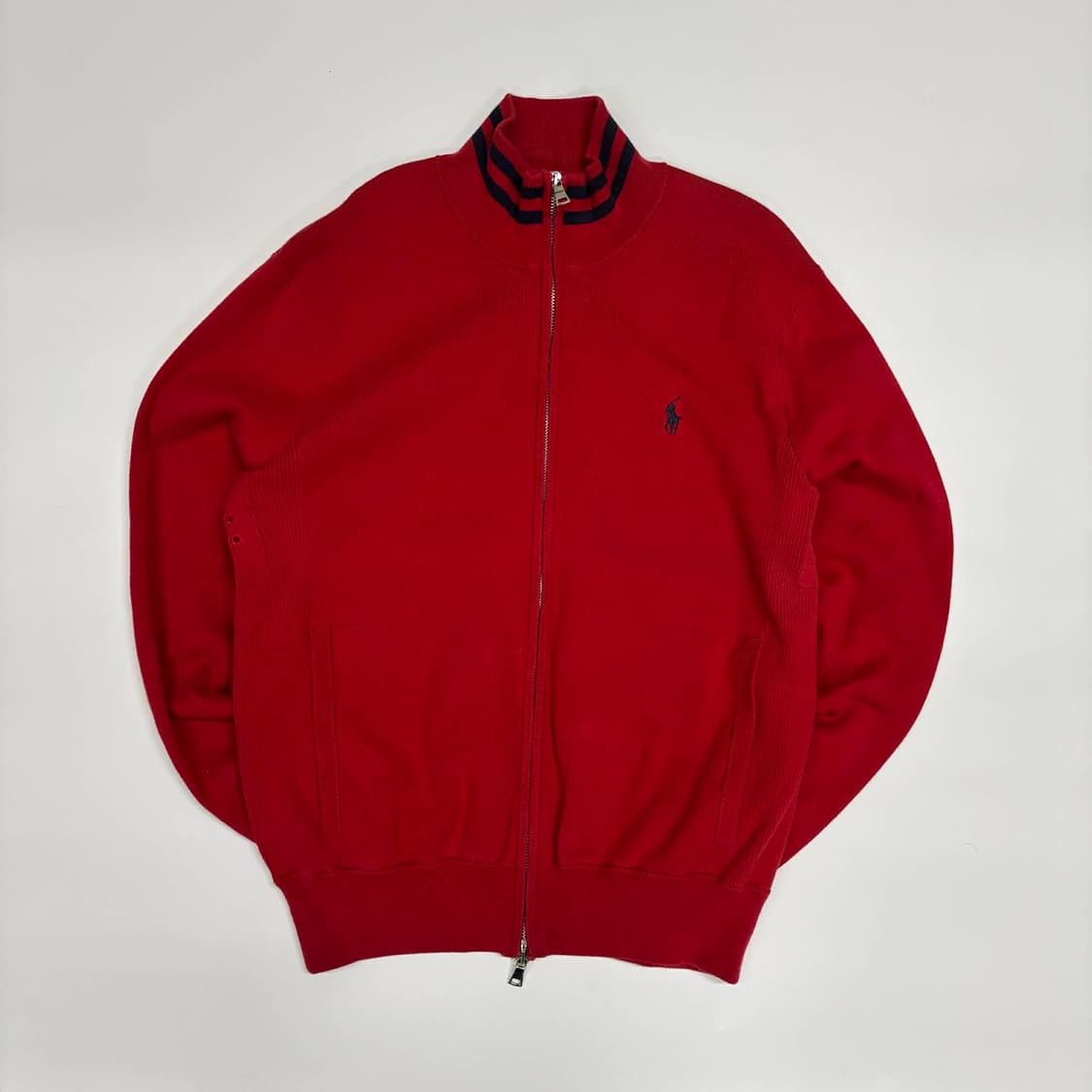 폴로 랄프로렌 투웨이 레드 코튼 트랙탑 대장급 희귀져지(L) 상품이미지2