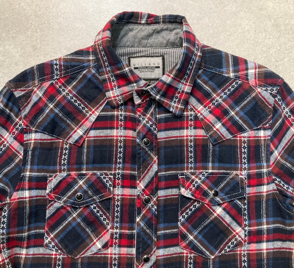 VILLAND 웨스턴 체크 셔츠 상품이미지4