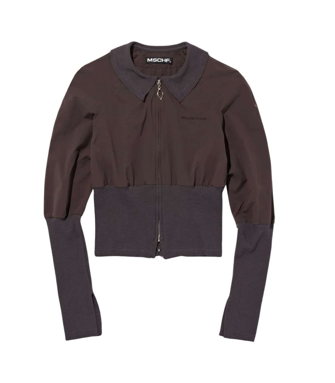 미스치프 라이트웨이트 와플 집업 셔츠 브라운 상품이미지1