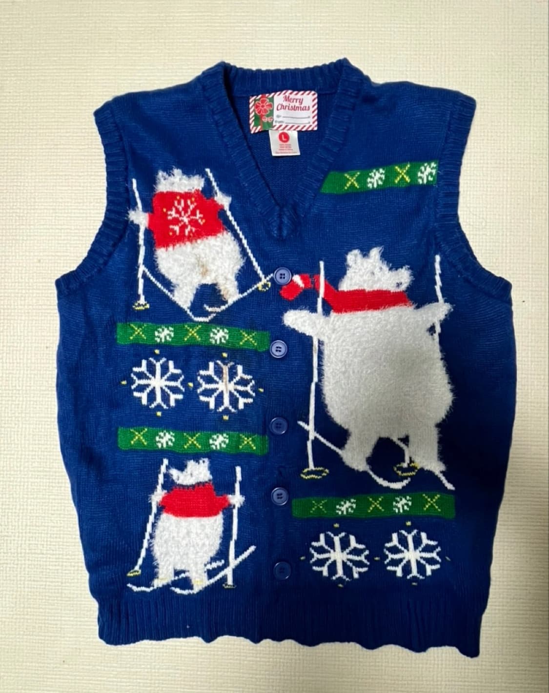 빈티지 크리스마스 니트 조끼 상품이미지1