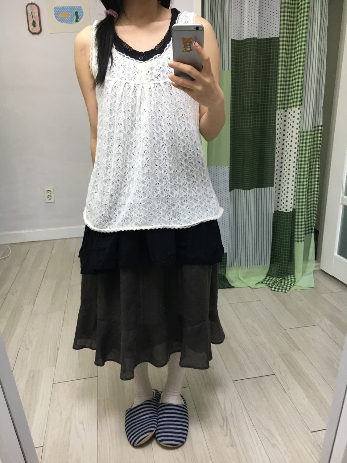 아이보리 레이스 니트 슬리브리스 상품이미지8