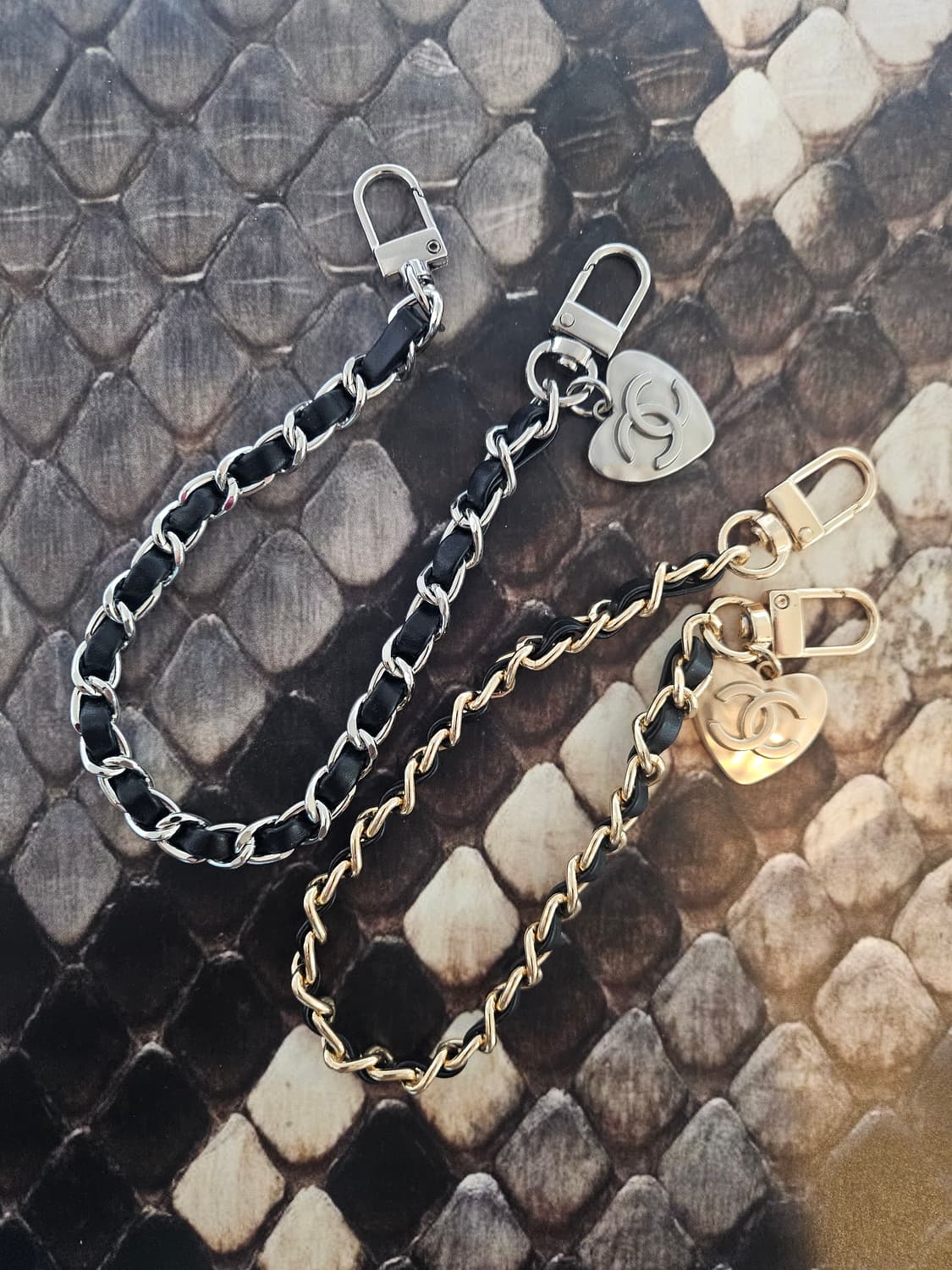 샤넬 정품 빈티지 백참 체인, 업사이클링 손목 스트랩 키링 상품이미지1