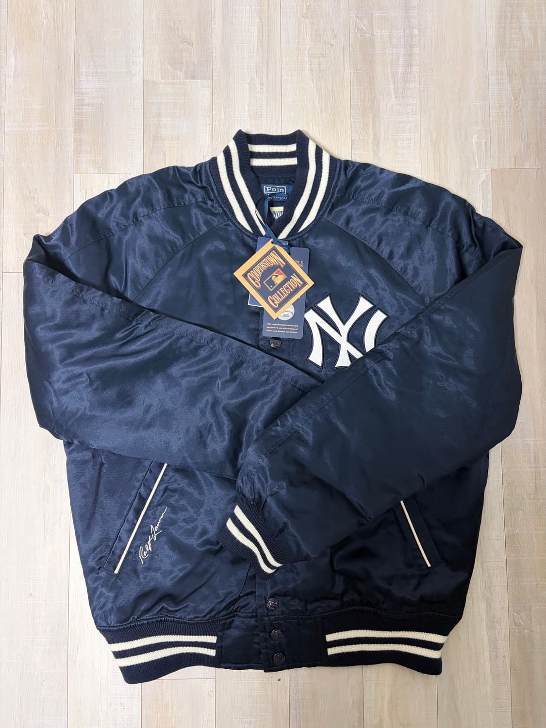 [M] 폴로 랄프로렌 x 양키스 사틴(새틴) 바시티 자켓  상품이미지1
