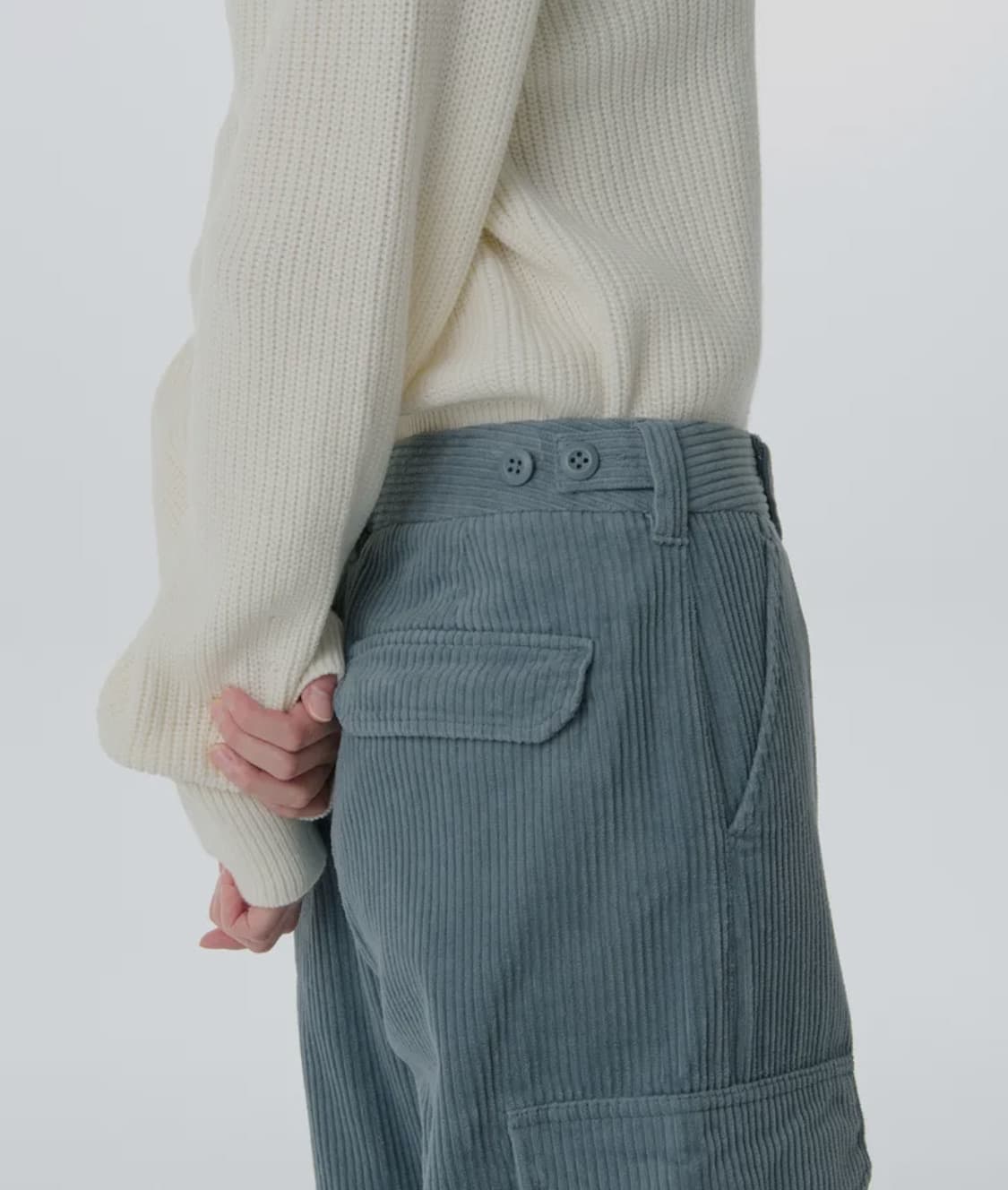 코듀로이 와이드 카고 팬츠 블루 상품이미지3