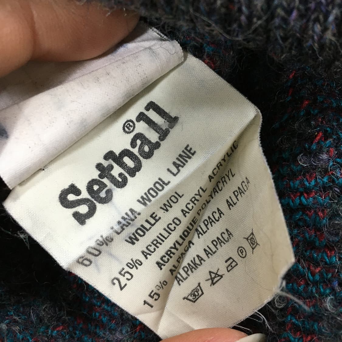 투티/0334 SETBALL JPN 일본 빈티지 그레이 패턴 울니트 상품이미지5