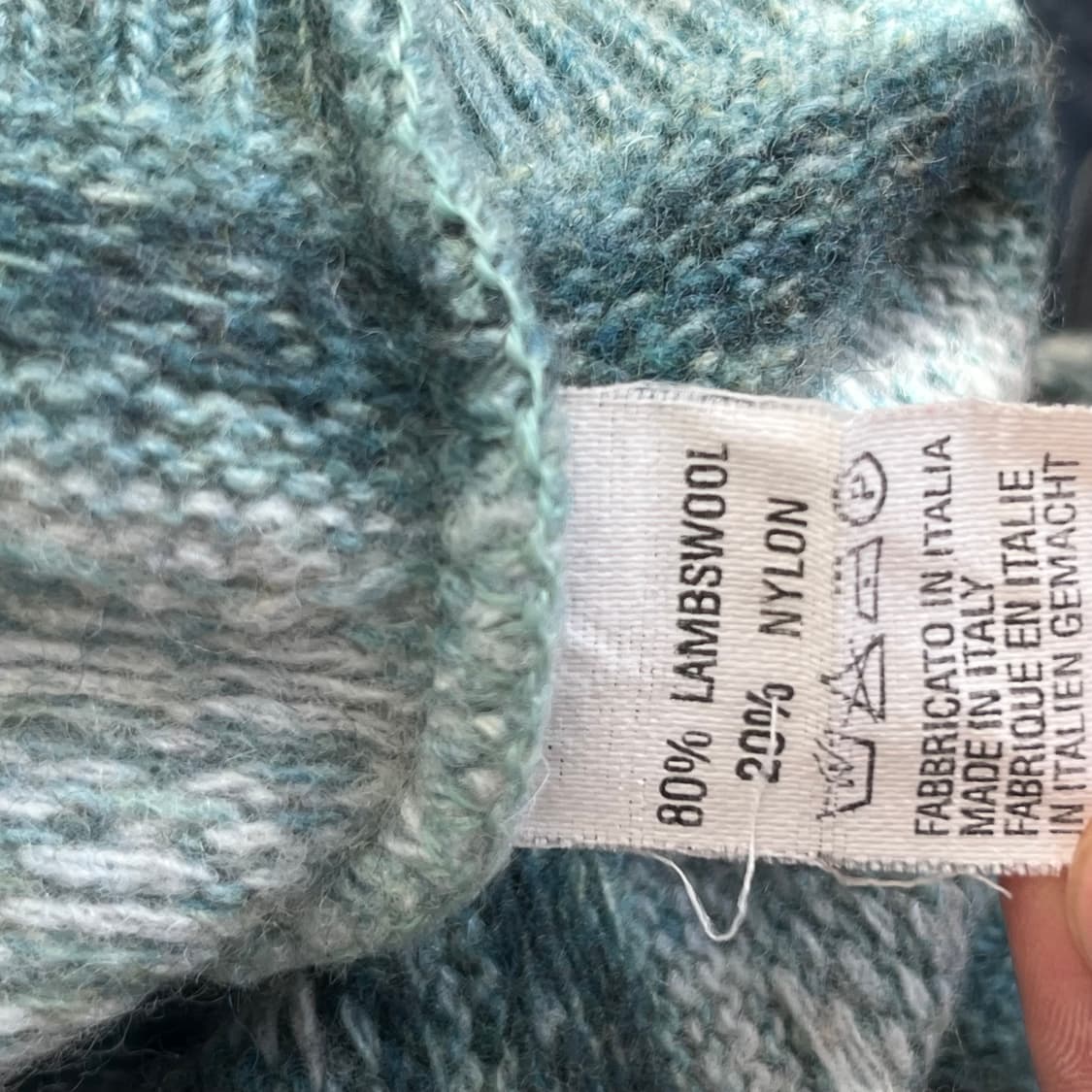 램스울 패턴 니트 가디건, Made in Italy  상품이미지3