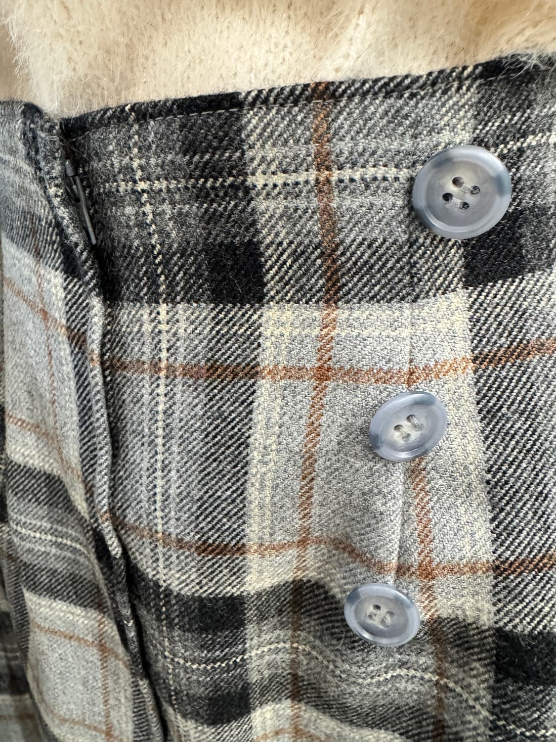 japan vintage 히든 체크미디 스커트 상품이미지7