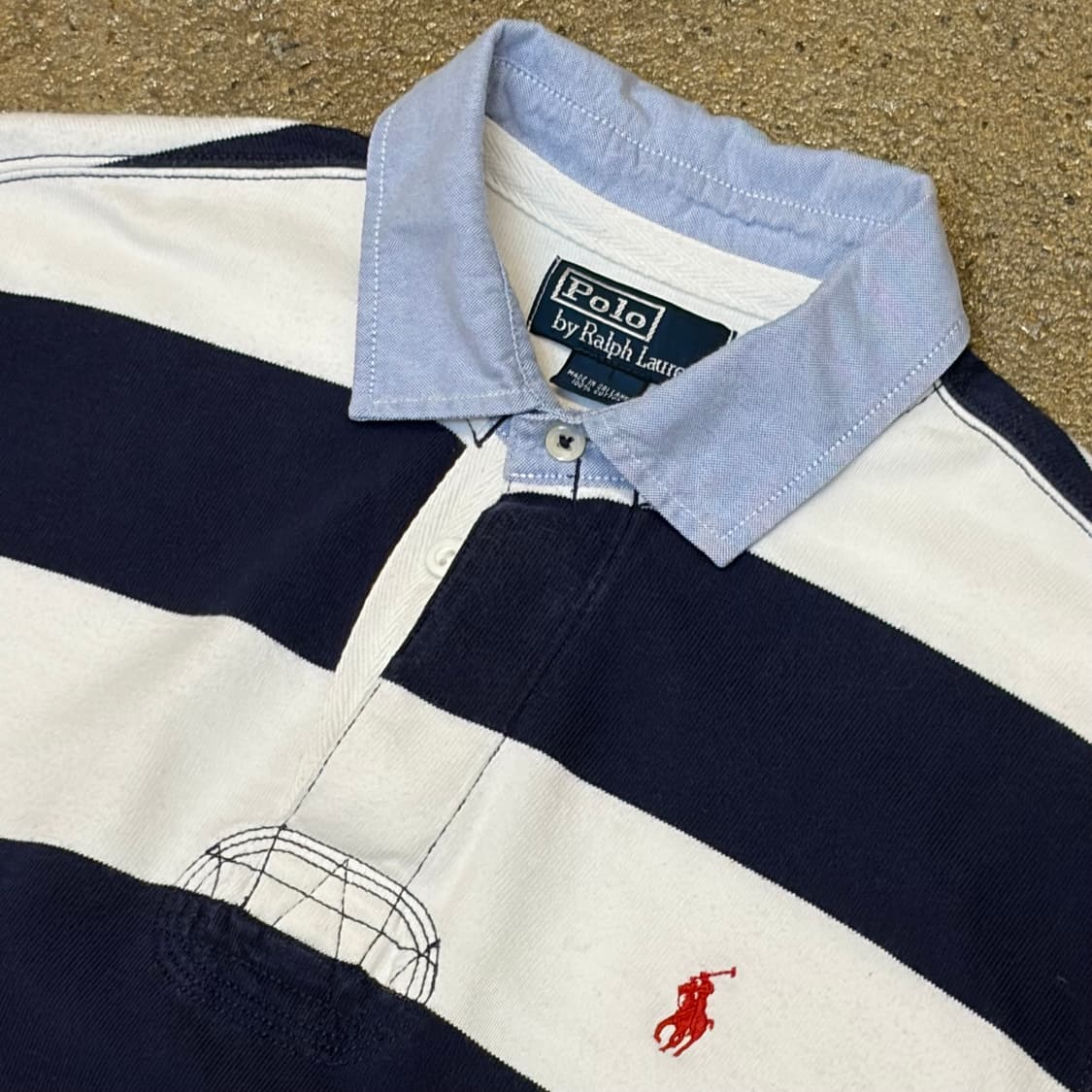 레어 00s 미국 빈티지 폴로랄프로렌 스트라이프 럭비티 카라티 상품이미지4