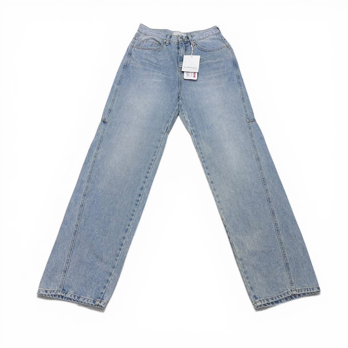 새상품 S 누아르나인 NOIRNINE 연청 커브드 데님팬츠 상품이미지1