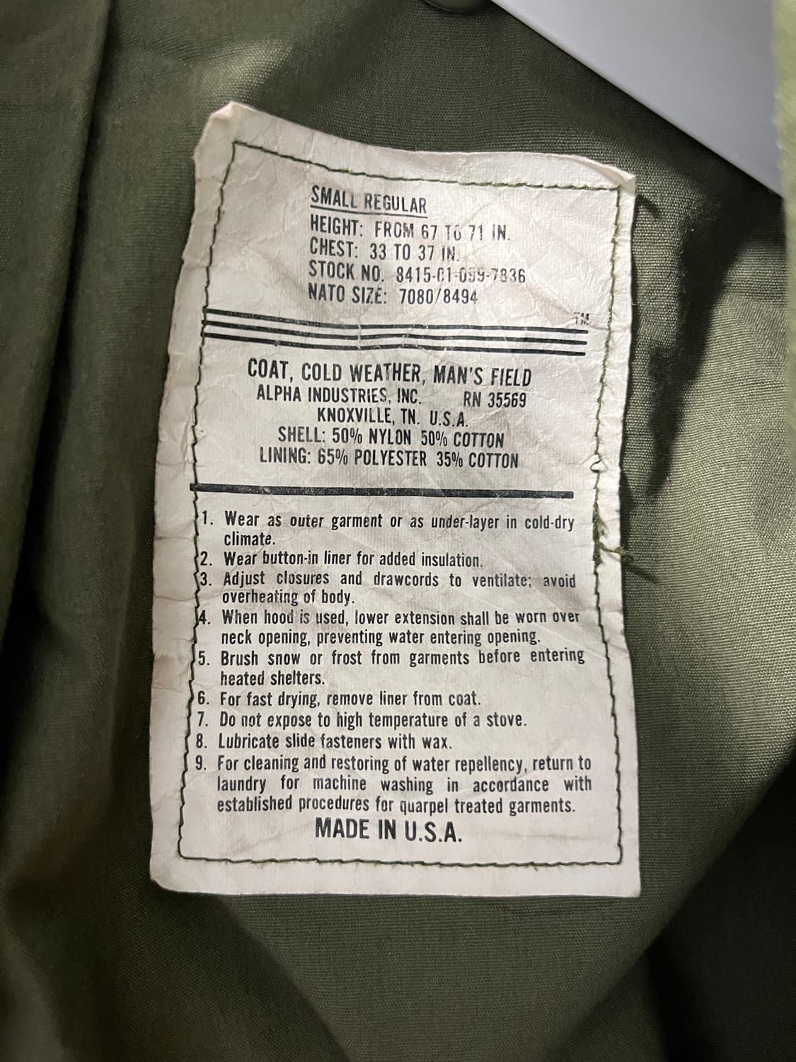 알파 USA m65 자켓 상품이미지3