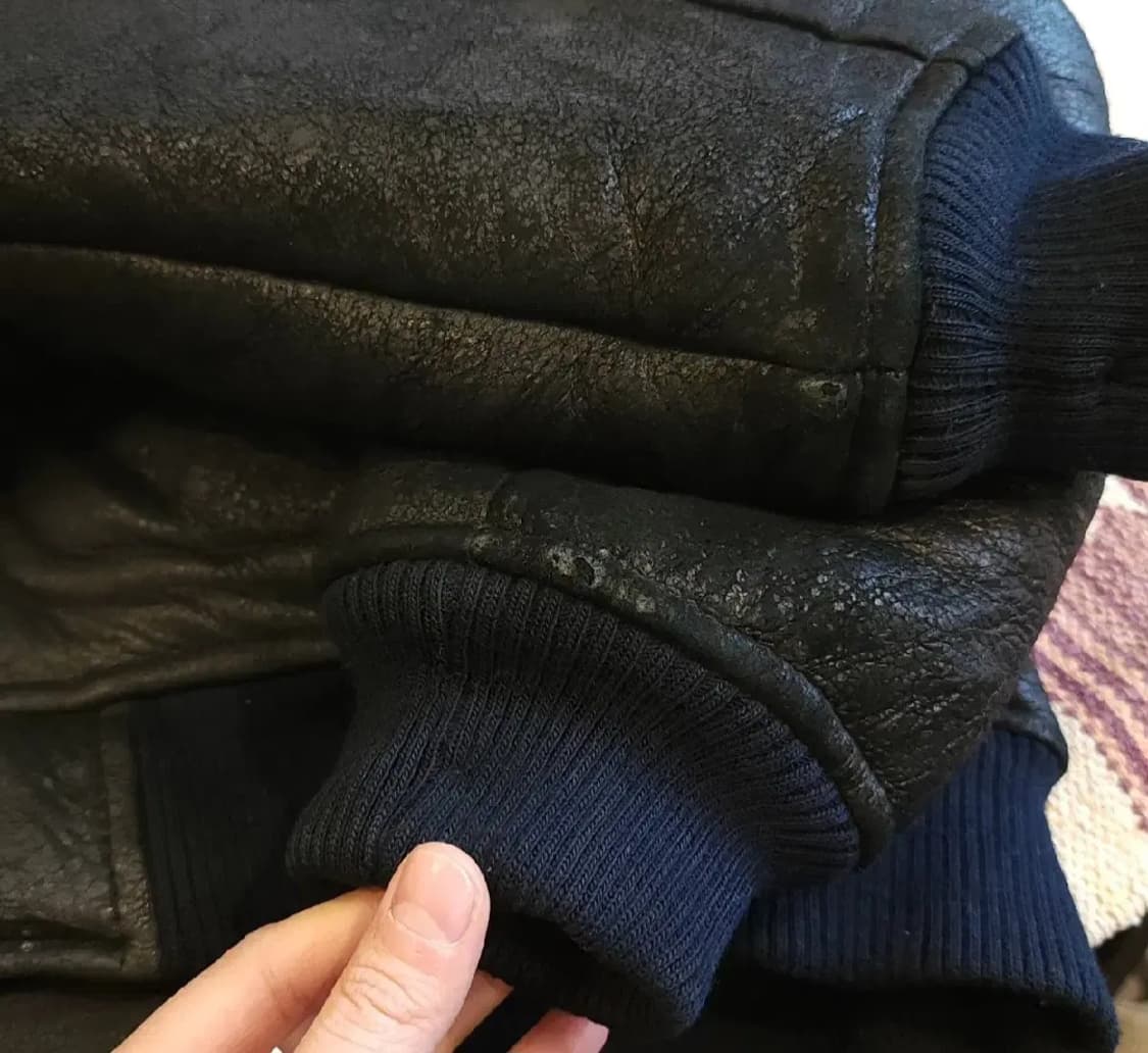 00년대 할리 데이비슨 무스탕 레더 봄버 자켓 F 상품이미지10