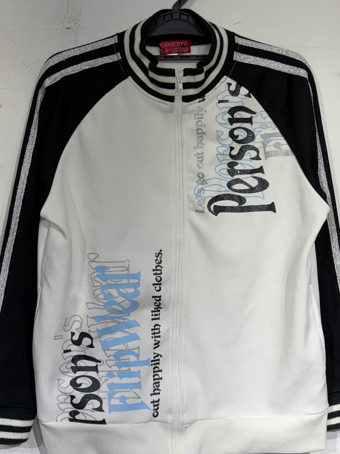 JPN 일본 빈티지 화이트 소라 펑크 그런지 프린팅 져지 트랙탑 OS 상품이미지7