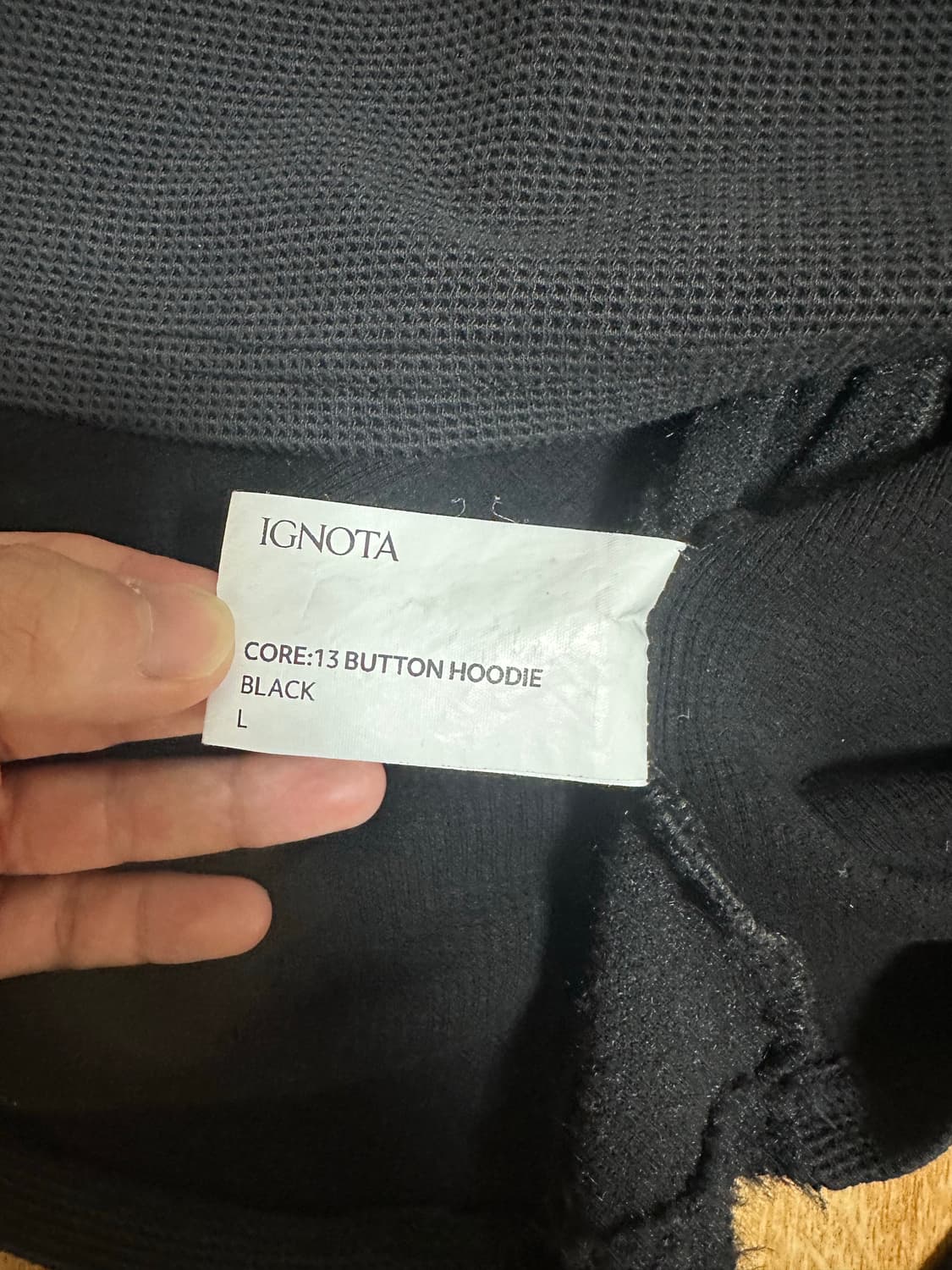 이그노타 코어13 패널 후디 맨 블랙 L 상품이미지2