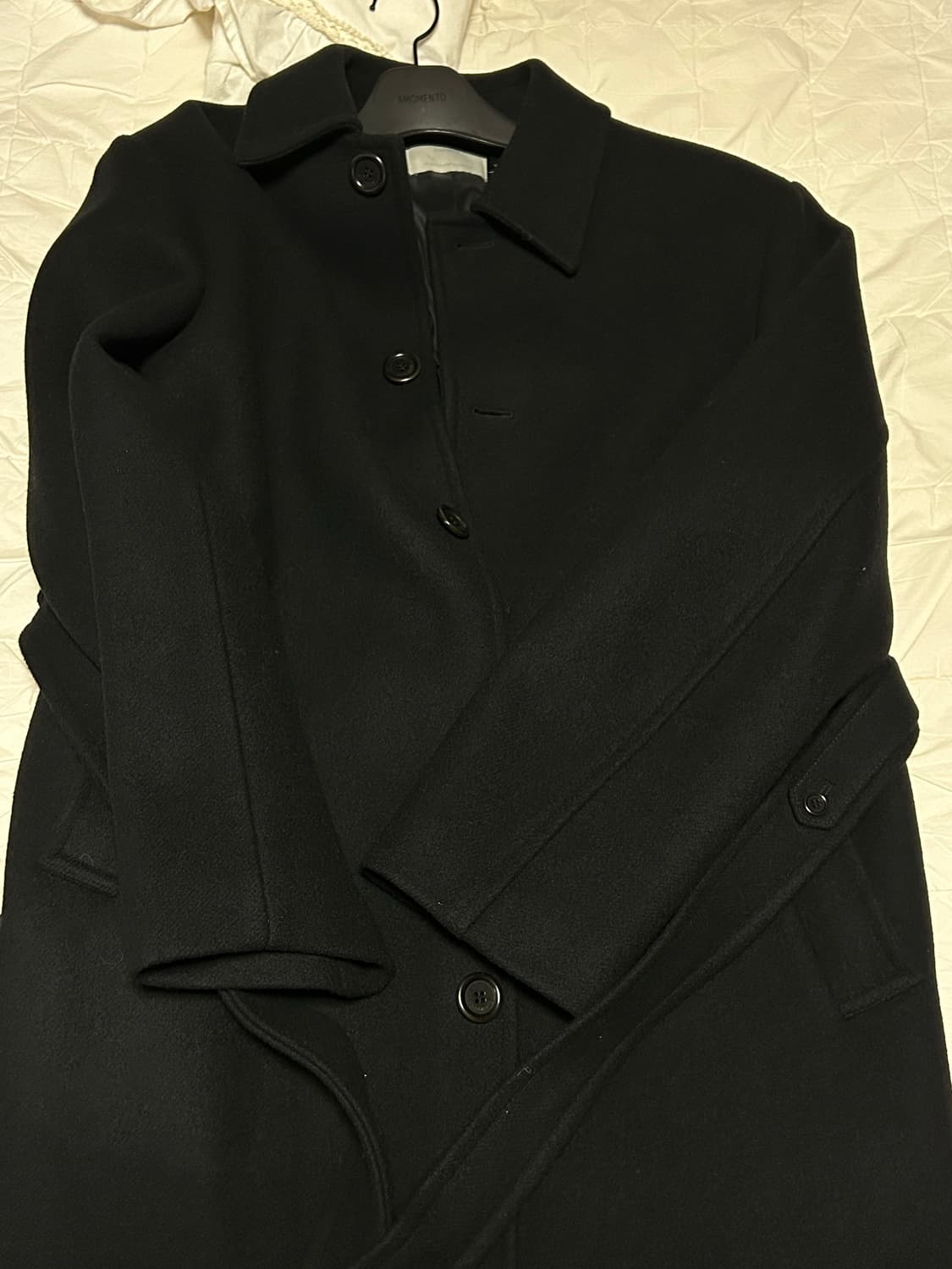 아모멘토 싱글 브레스트 롱 코트 블랙M 상품이미지2