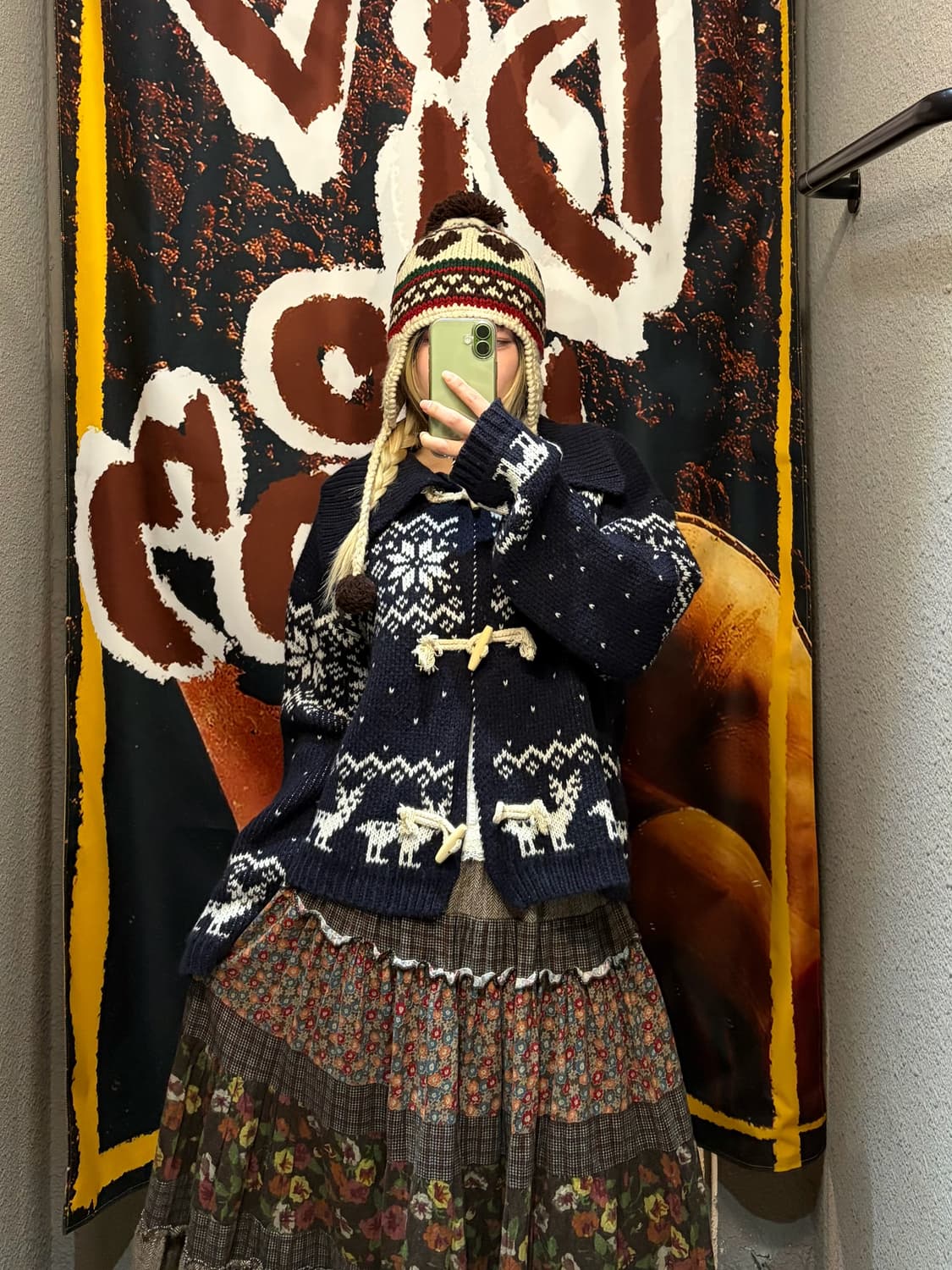 빈티지 하트 폼폼 이어플랩 상품이미지6