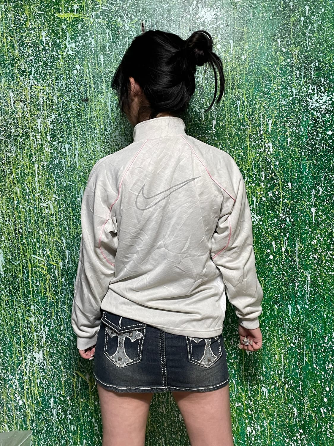 나이키 빅로고 라이트 그레이 핑크 져지 M 상품이미지5