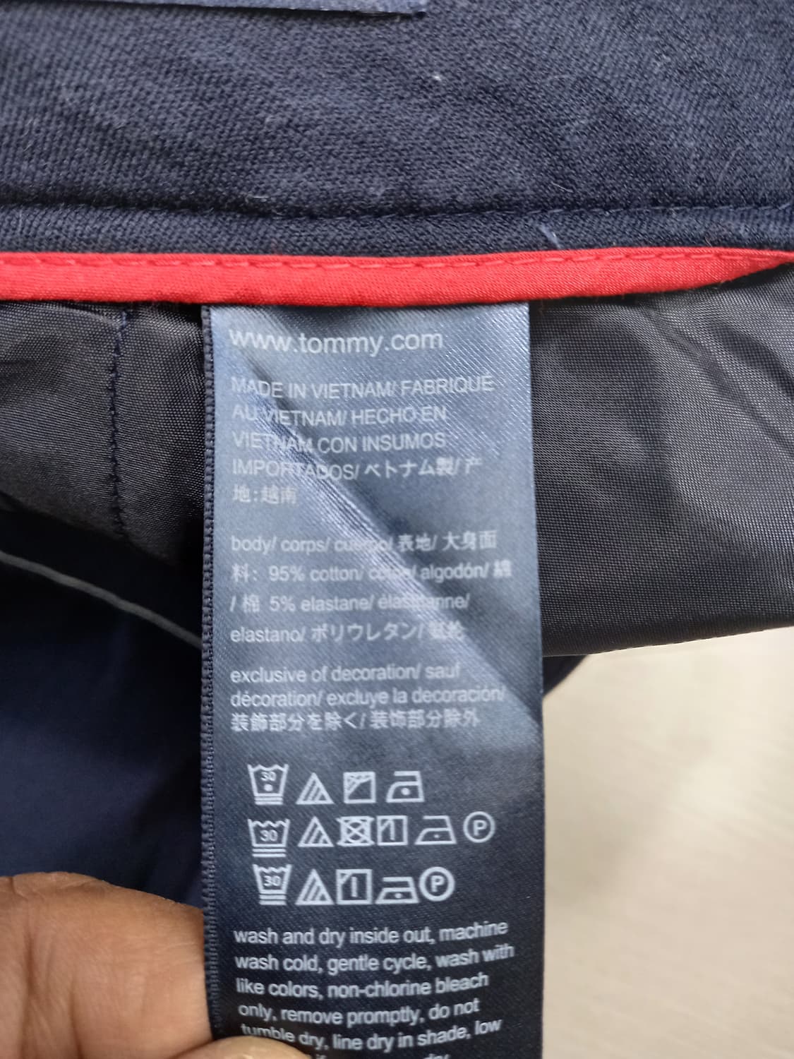 28 Tommy&Hilfiger 스판 슬림일자 치노 네이비 28-904 상품이미지8