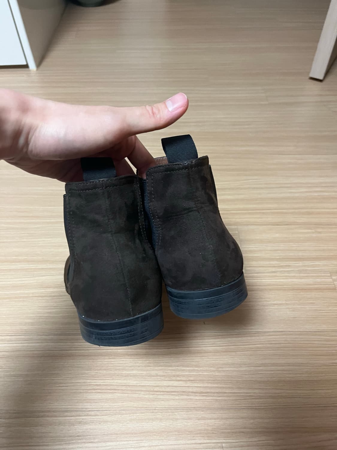 H&m 브라운 스웨이드 첼시 부츠 상품이미지2