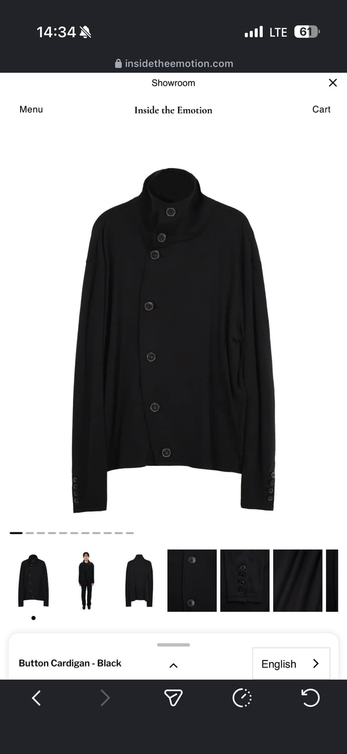 M) inside the emtion 버튼 가디건 블랙 새상품 상품이미지1