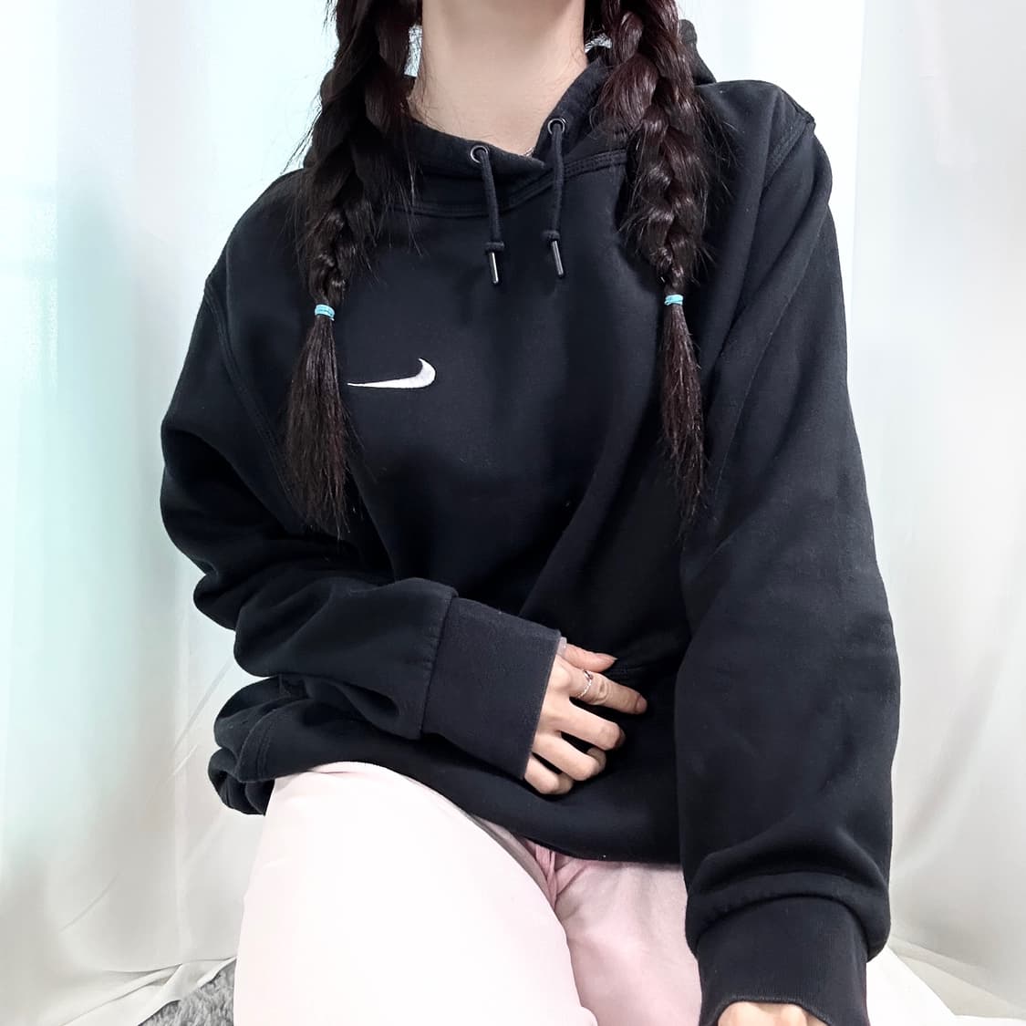 나이키 스우시 블랙 후드 상품이미지2