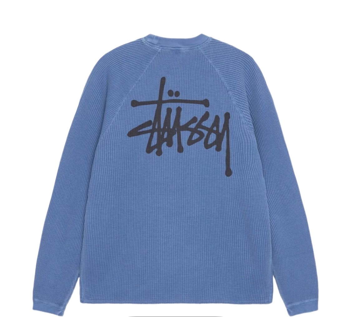 스투시 래글런 써멀 롱슬리브 크루 블루 L 상품이미지2