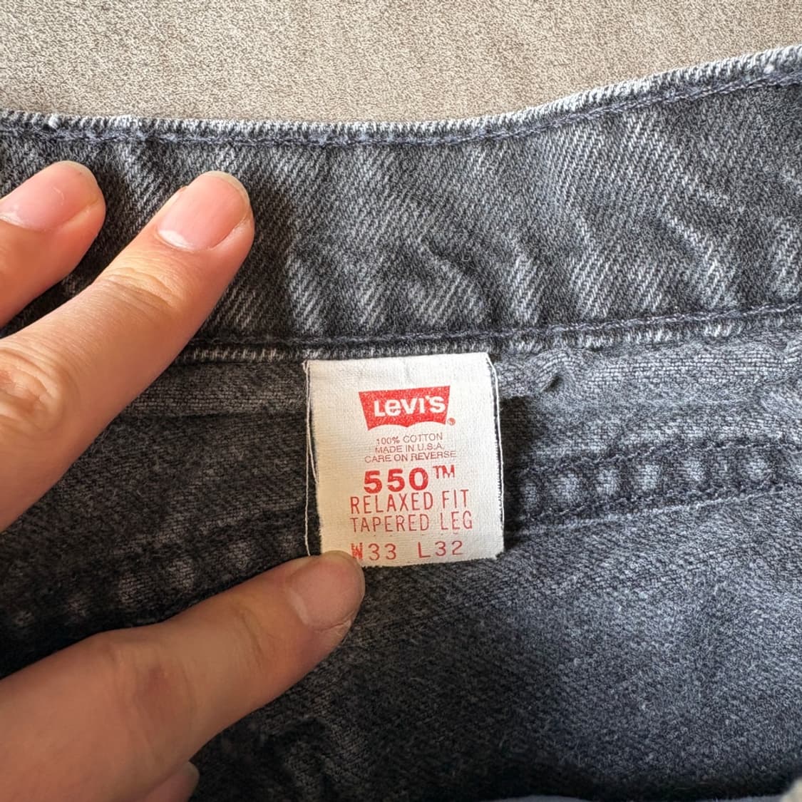 94년 미국 생산 리바이스 550데님 오렌지탭 블랙 팬츠 상품이미지4