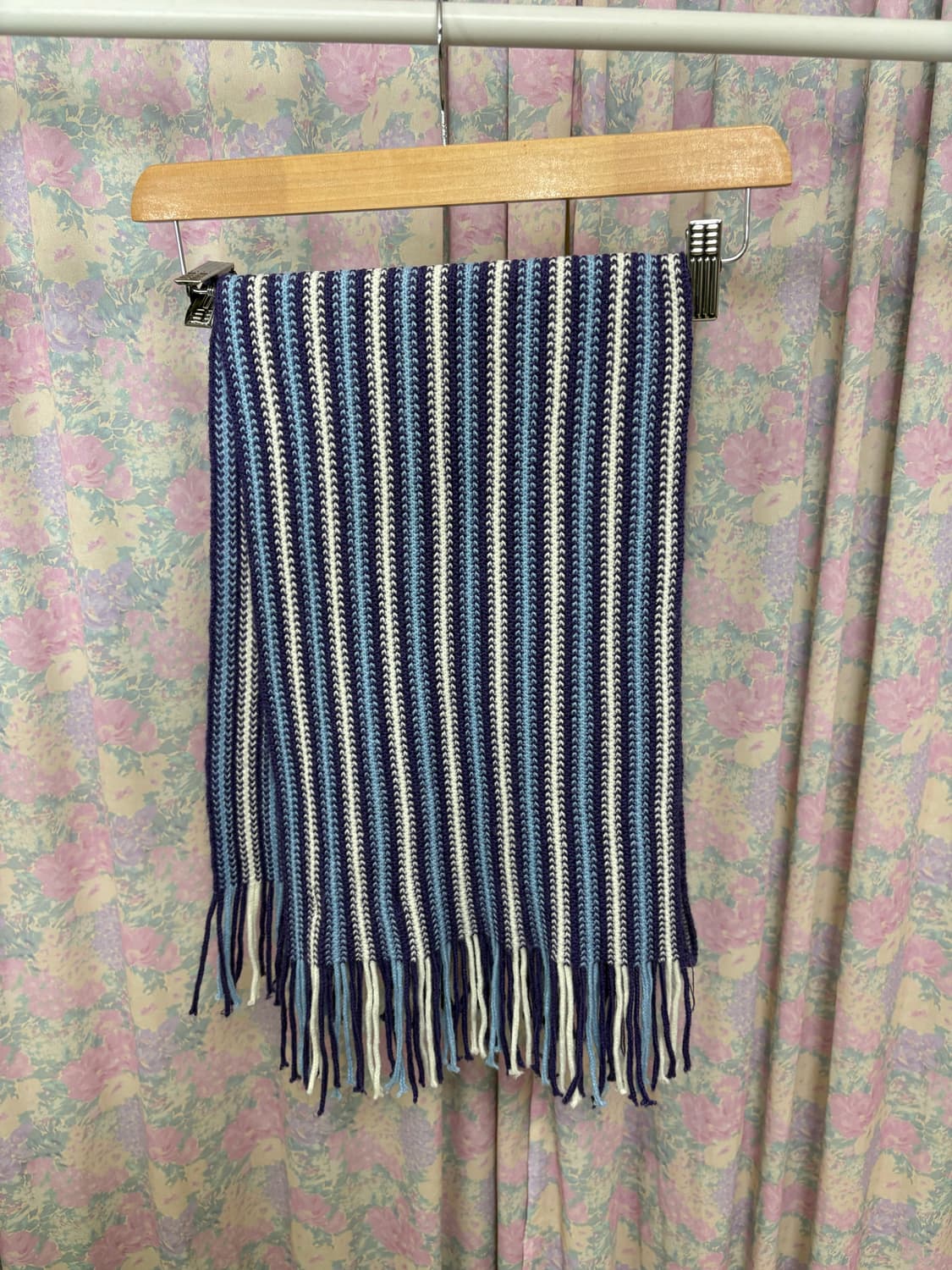 퍼플 스트라이프 머플러 상품이미지5