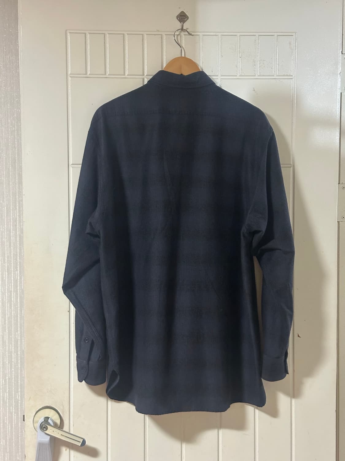 코모리 울실크 체크 셔츠 (navy, 3) 상품이미지2